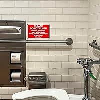 Vista 4 de All Quality Letrero clásico enmarcado con texto en inglés «Please Do Not Flush Thank You» para baño, 4 x 6 pulgadas (negro y blanco) 1 paquete