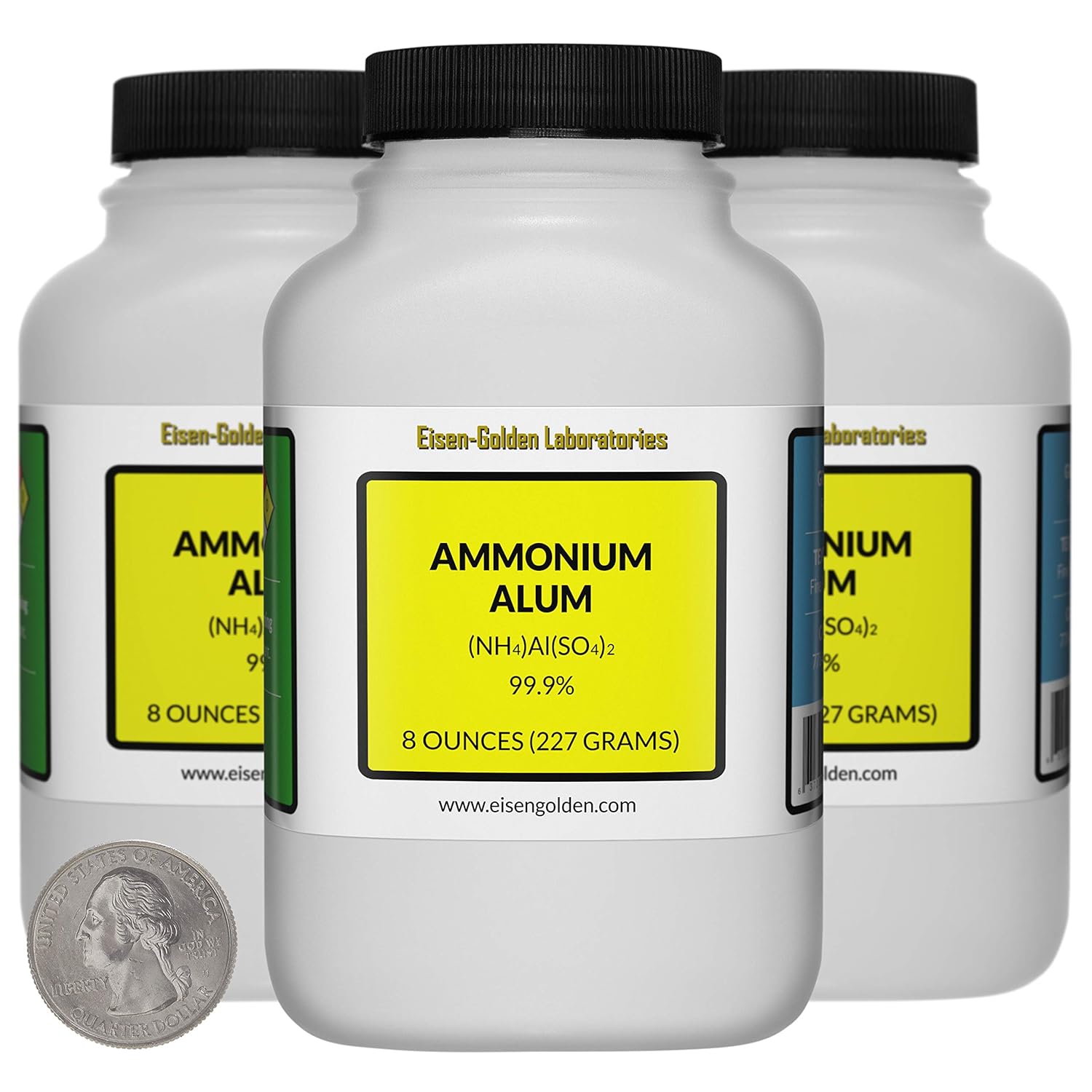 Ammonium Alum [(NH4) Al(SO4) 2] 99.9% Food Grade Powder 1.5 Lb in Three Bottles