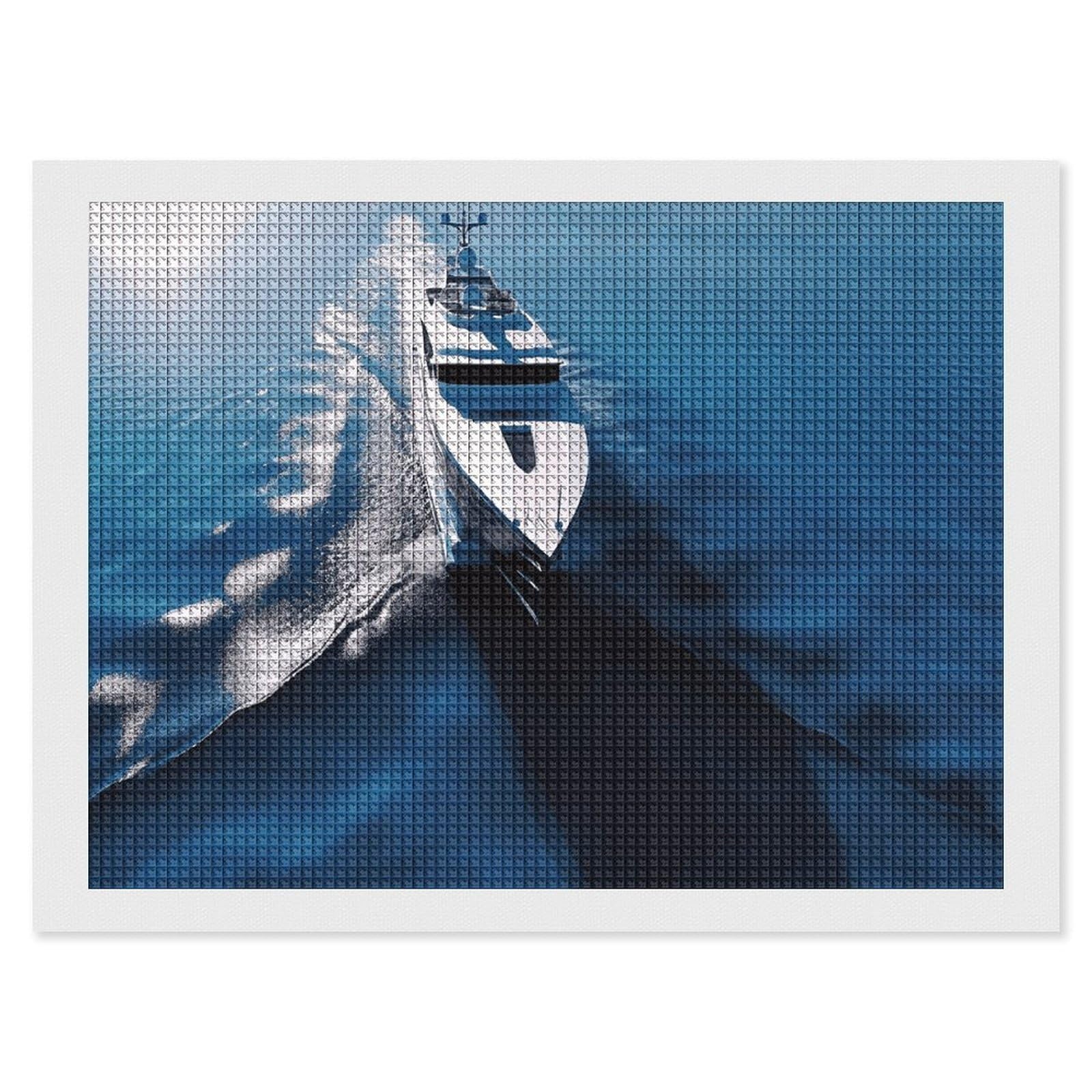 NONHAI Diamond Painting Kits for Adults - DIY Diamond Art Kits for Beginners - Full 5D Paint Drill Diamond Dots Paintings- Yacht ​ Sailboat Diamonds Pictures Gem Art and Craft Wall Decor 12"x16"