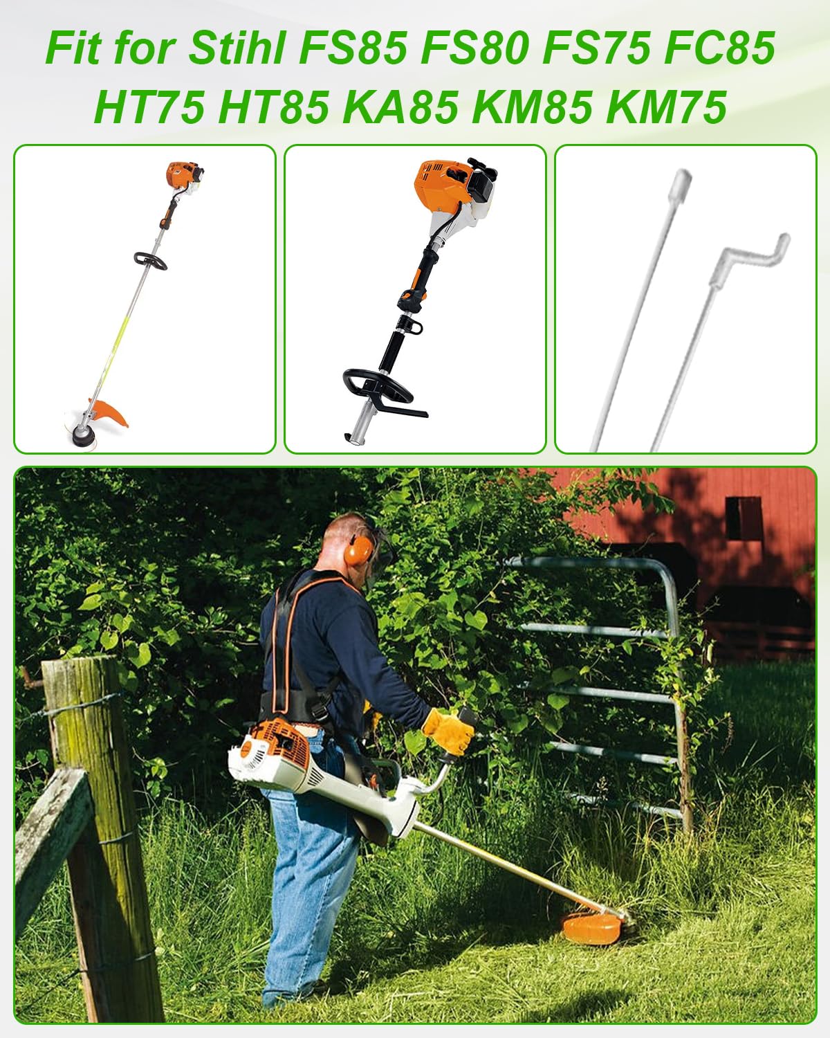 CÂBLE D'ACCÉLÉRATEUR POUR Stihl FS75 FS80R FS85 Conçu Pour Une Utilisation D EUR 10,82 - IT