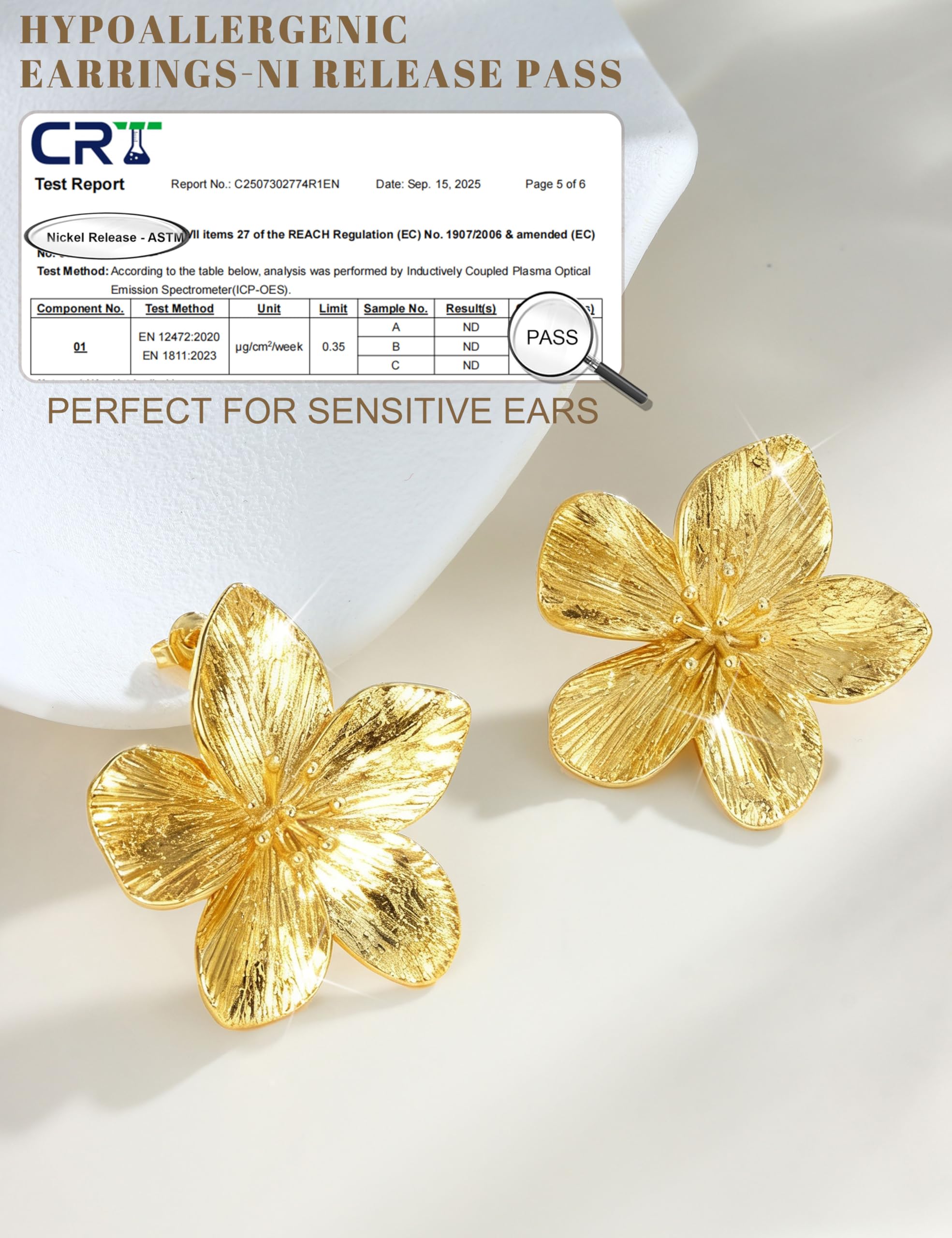 Pendientes de Plata de Ley 925 con Forma de Flor para Mujer