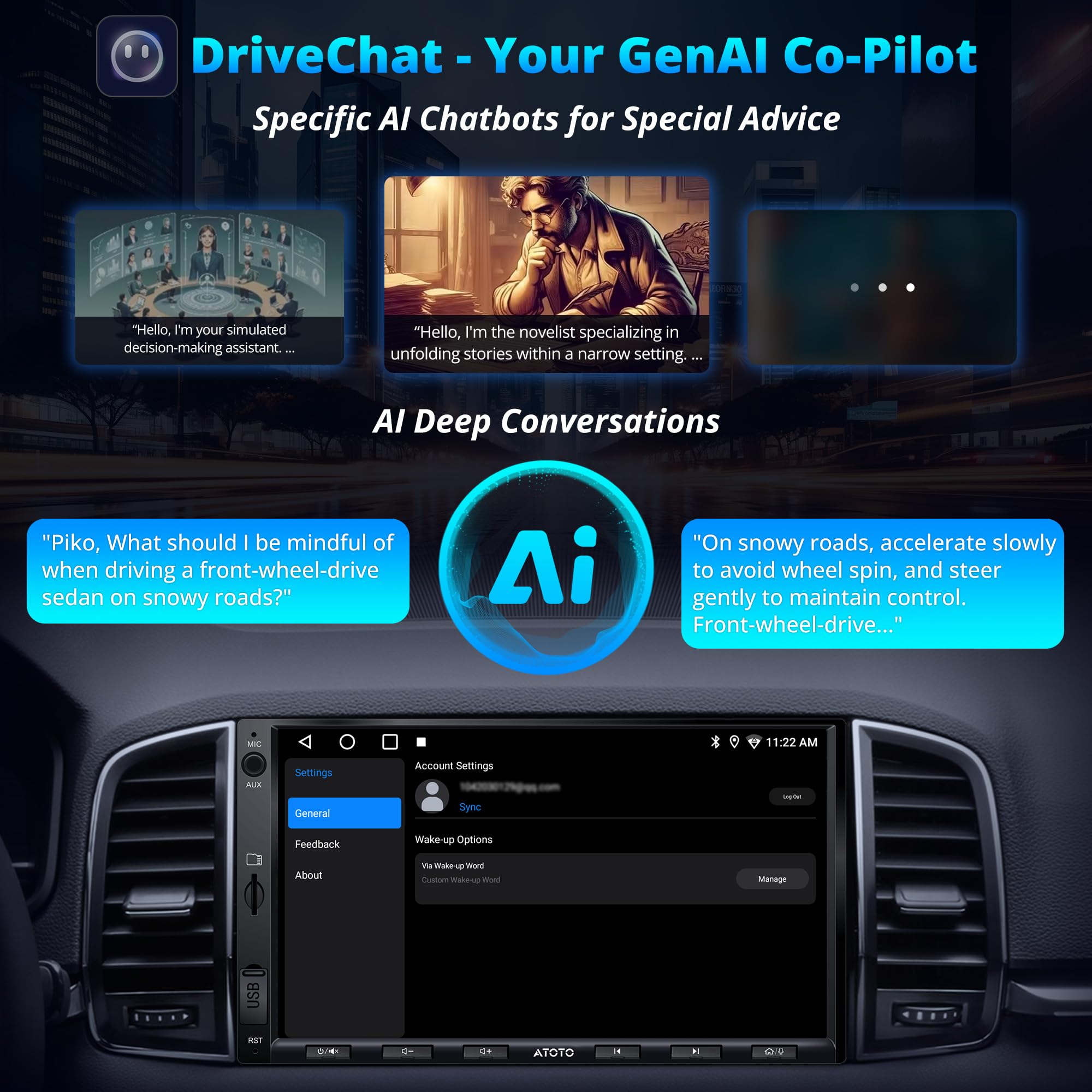 A5L 7'' Autoradio 2 Din Android, CarPlay & Android Auto senza fili, Radio Touchscreen, Tethering de WiFi/BT/USB, 24-B EQ DSP, Scanner OBD2, Tracciamento GPS, Uscita HDMI, 2+32G, FM/RDS