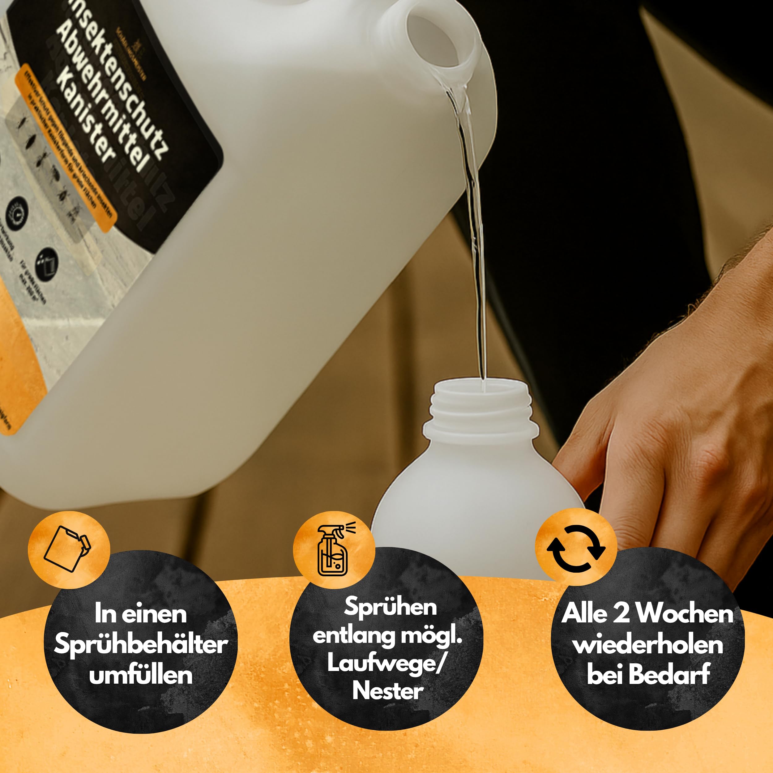 Gegen Asseln! – Insektenschutz Abwehrmittel Kanister – 5 L – Anwendungsfertig – Mittel gegen Kellerasseln & Feuchtigkeitsinsekten – Für Keller, Garage & Terrasse – Langzeitschutz – PT19 Repellent