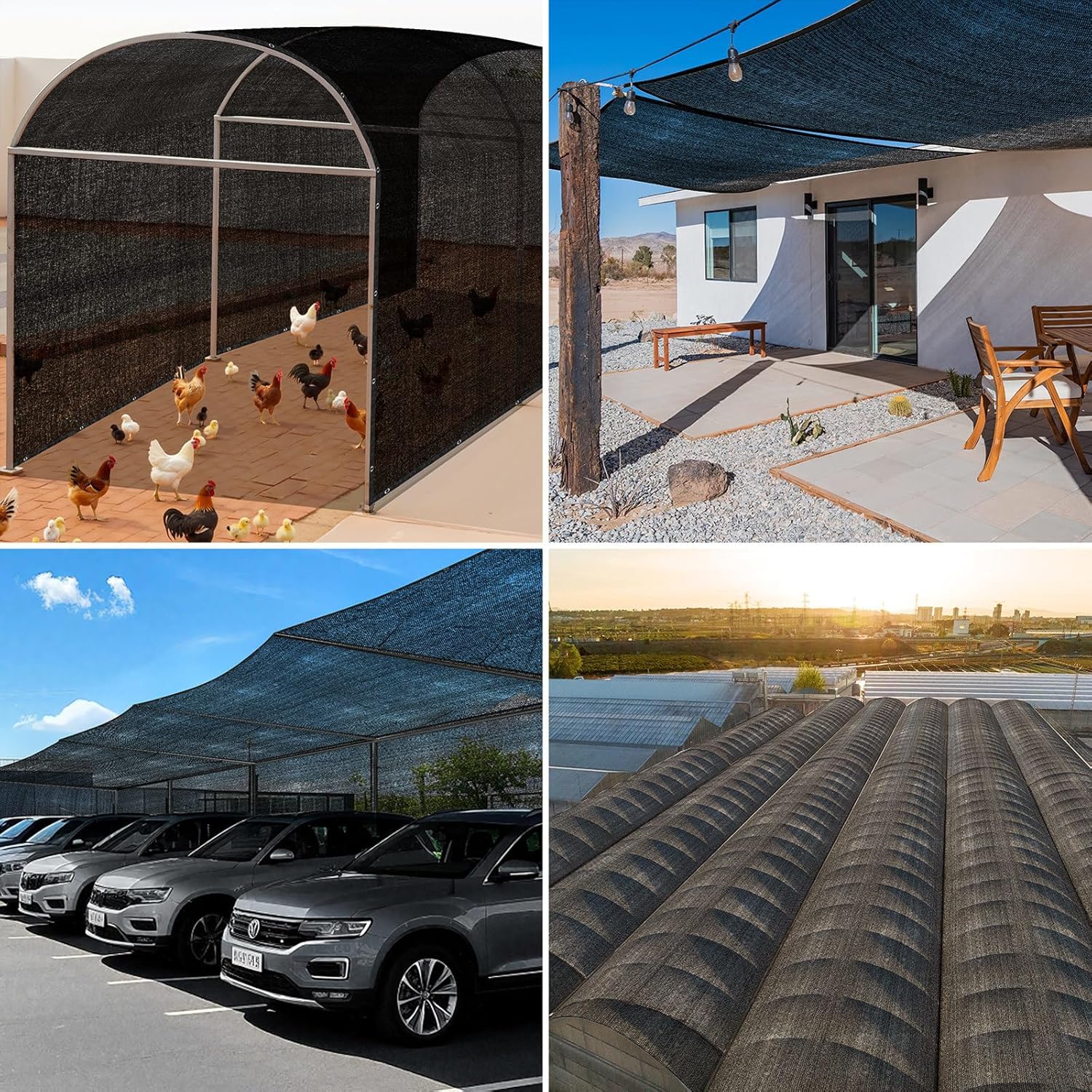 JOJOLEE 40% Sun Shade Cloth, 20x30FT Shade Net Mesh Tarp with Grommets, Black Sunblock Cover for Outdoor Patio Plants, Pergola, Greenhouse, Chicken Coop, Backyard, Balcony