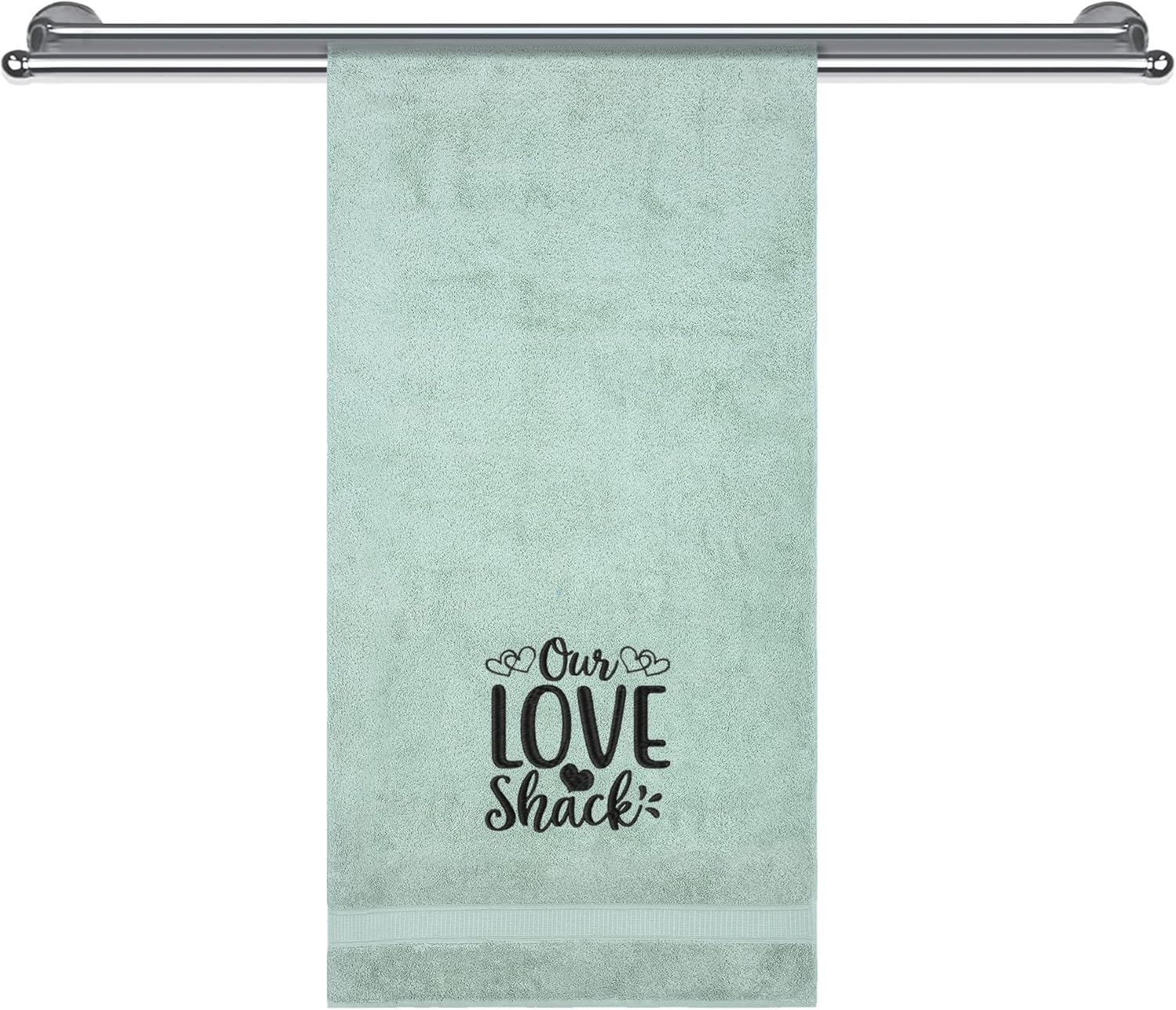 Funny Bathroom Sayings Embroidered Bath Towel for Bathroom, Best Gifts, Soft & Absorbent Turkish Cotton Customized Bath Towel for Gift, House Warming Gift, Blue