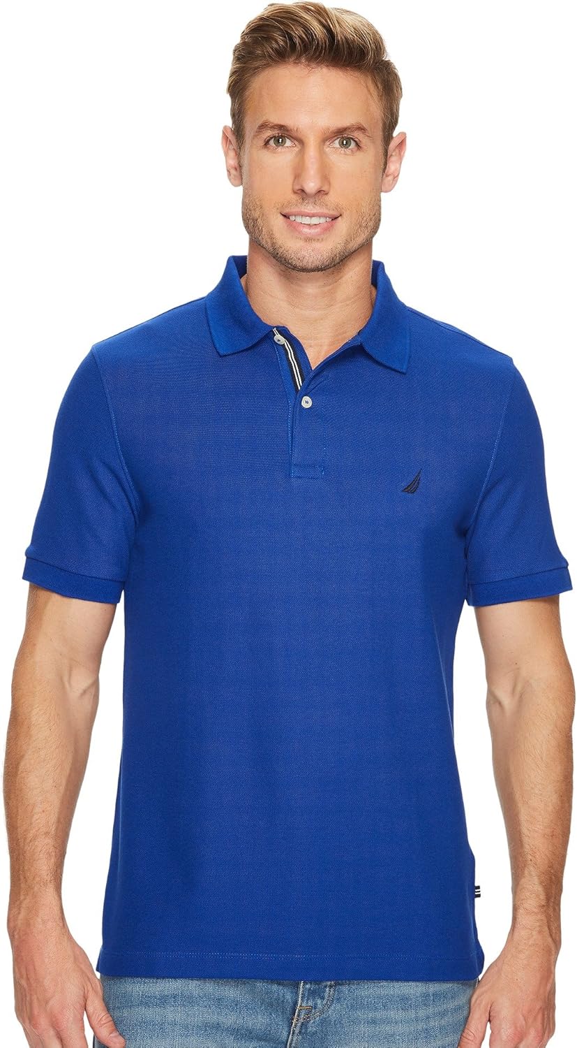 Nautica Men's Standard Short-Sleeve Solid Deck Polo Shirt, Bright Cobalt, X-Large