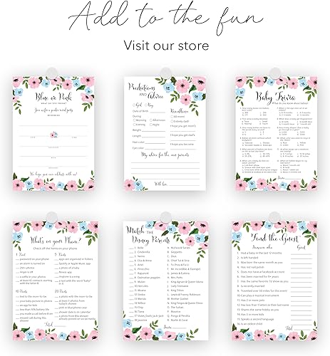Miniatura 7 de GENDER REVEAL Tarjetas de predicción y consejos – Paquete de 25 – Juegos de baby shower azules o rosas, nuevos padres, mamá y papá futuros, mensaje