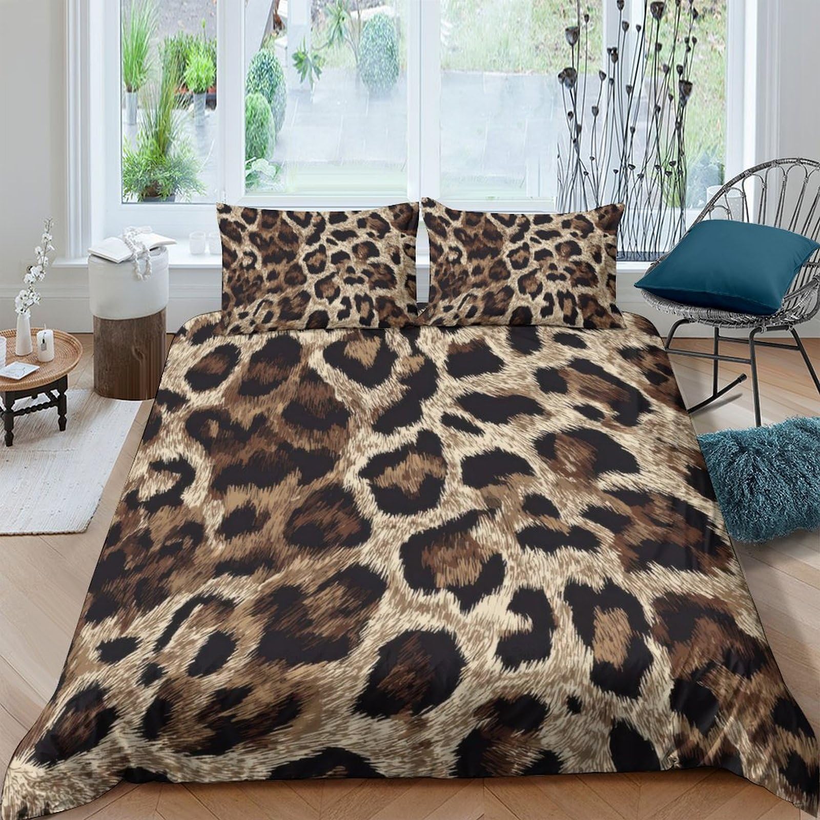 Ctjqhvkz Style-8 3D Printed Leopard Pattern Fitted Sheet Microfiber Soft Breathable Cheetah Bed Cover For Bedroom Dorm Mattress Protection Decor Single（135X200cm）