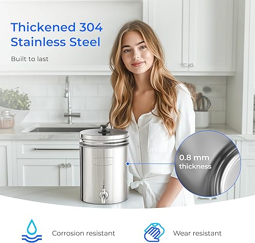 Miniatura 7 de Waterdrop Sistema de filtro de agua alimentado por gravedad, con 3 filtros de carbono negro mejorados y espita de metal, vida útil de 9000 galones