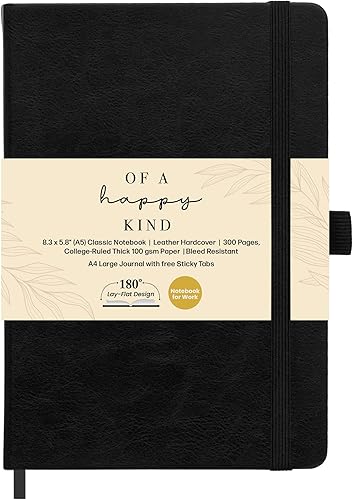 Of a Happy Kind A5 Black Thread Bound Notebook