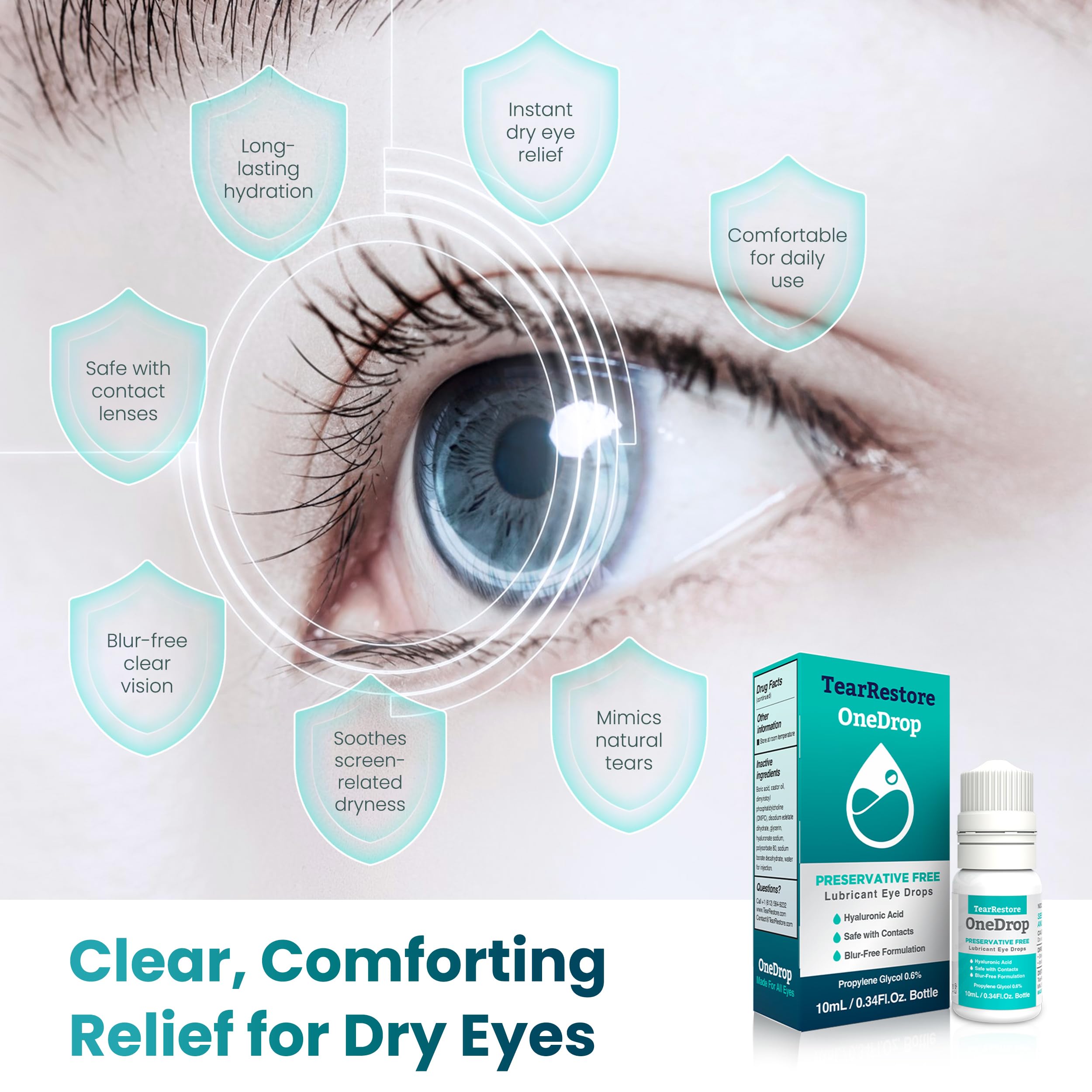 TearRestore OneDrop Preservative Free Eye Drops, Refreshing Dry Eye Relief — Amazon image 4