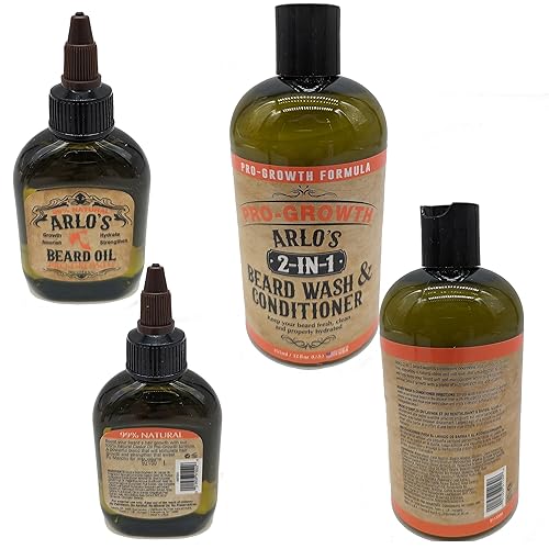 Miniatura 3 de Arlo's 2 en 1 Pro-Growth - Jabón y acondicionador para barba de 12 onzas con kit de 2 piezas de aceite para barba Pro-Growth