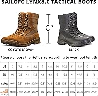 Vista 3 de SAILOFO Botas militares para hombre, botas tácticas ligeras, botas de caza de selva para senderismo
