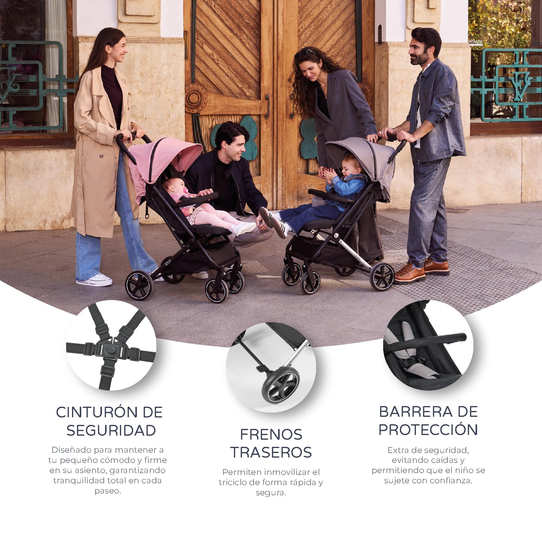 MS BabyWorld – Keo – Silla de paseo ligera hasta 22 kg | Capota extensible | Plegado tipo libro | Ultraligera y compacta | Ruedas grandes (Gris - Negro)