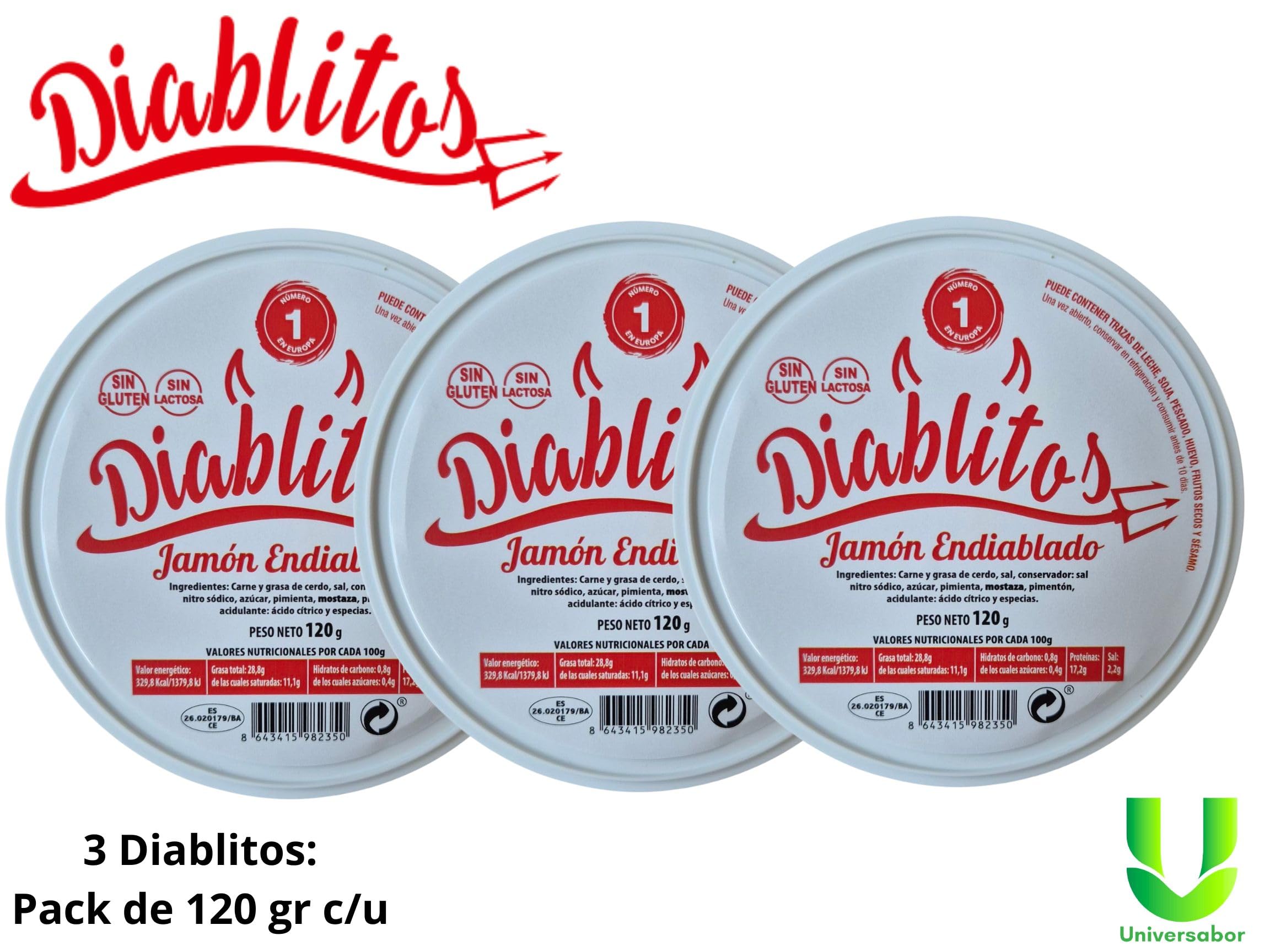 Pack 3 Latas Jamón Endiablado Diablitos 120 g – Auténtico Sabor Venezolano
