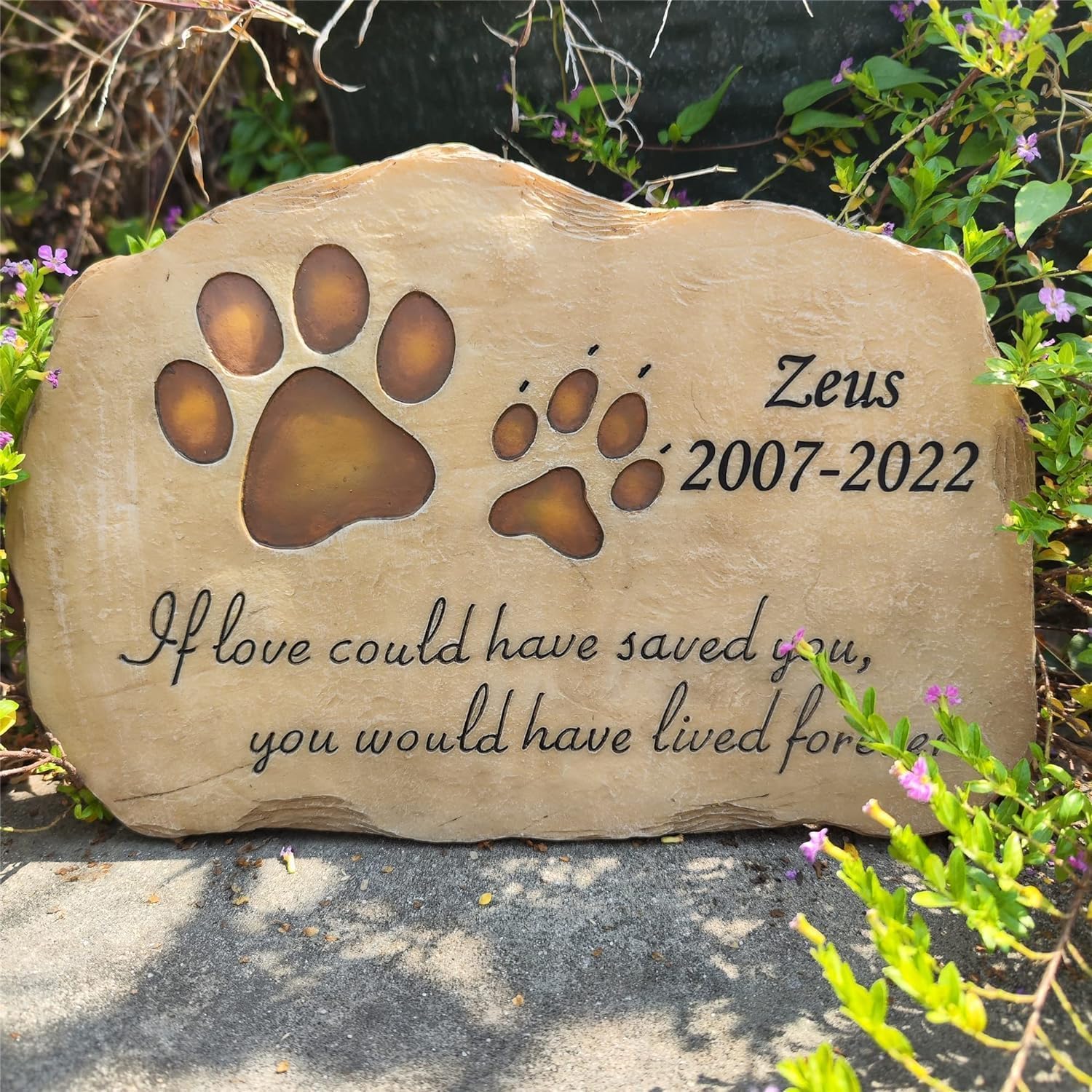 Piedras conmemorativas Personalizadas for Jardines con Estampado de Patas, Piedras conmemorativas for Perros y Gatos