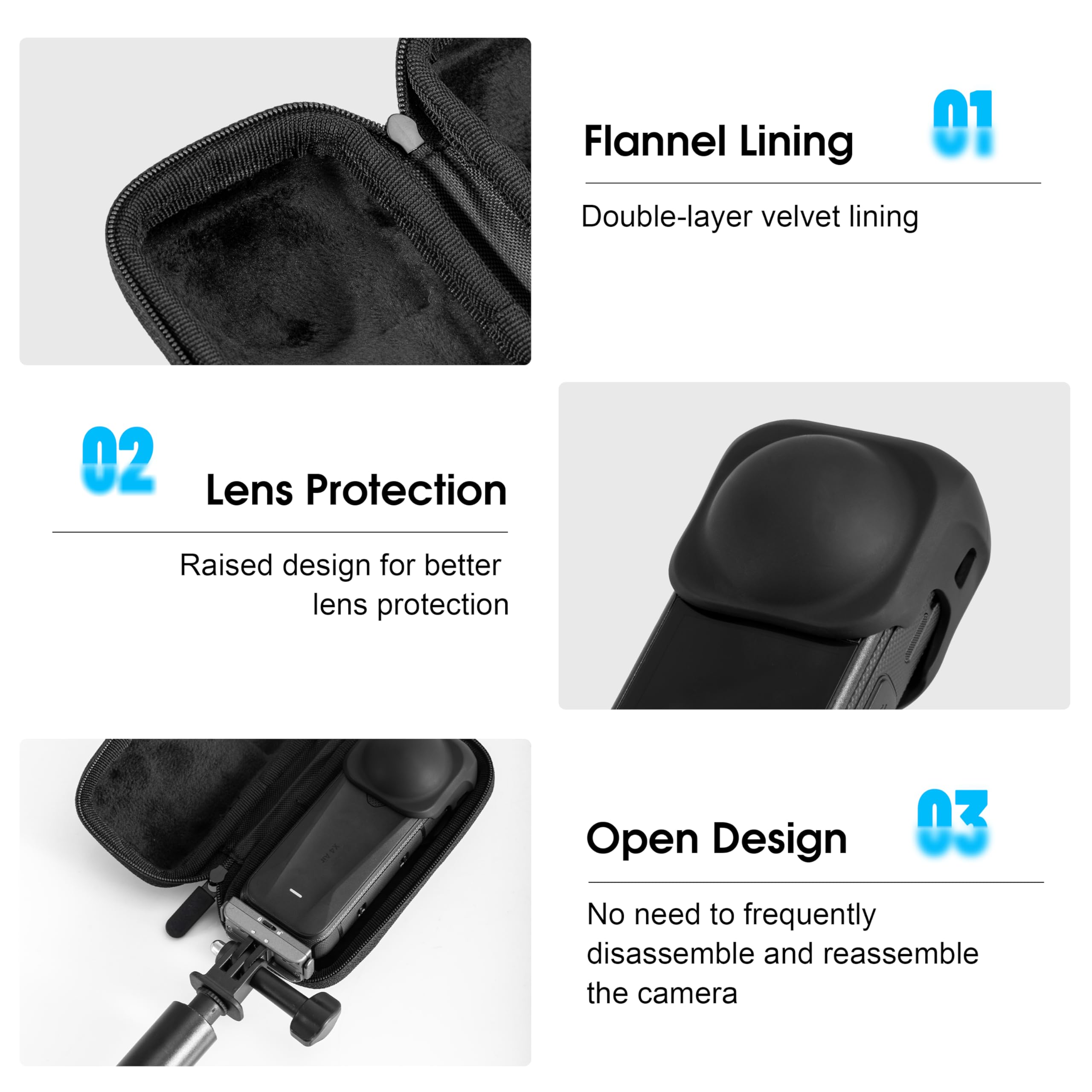 STARTRC VCR Futerał do Insta360 X4 Air (do oryginalnej osłony obiektywu) torba do przechowywania podróżna pokrowiec ochronny twarda obudowa z karabińczykiem do akcesoriów Insta 360 X4 Air