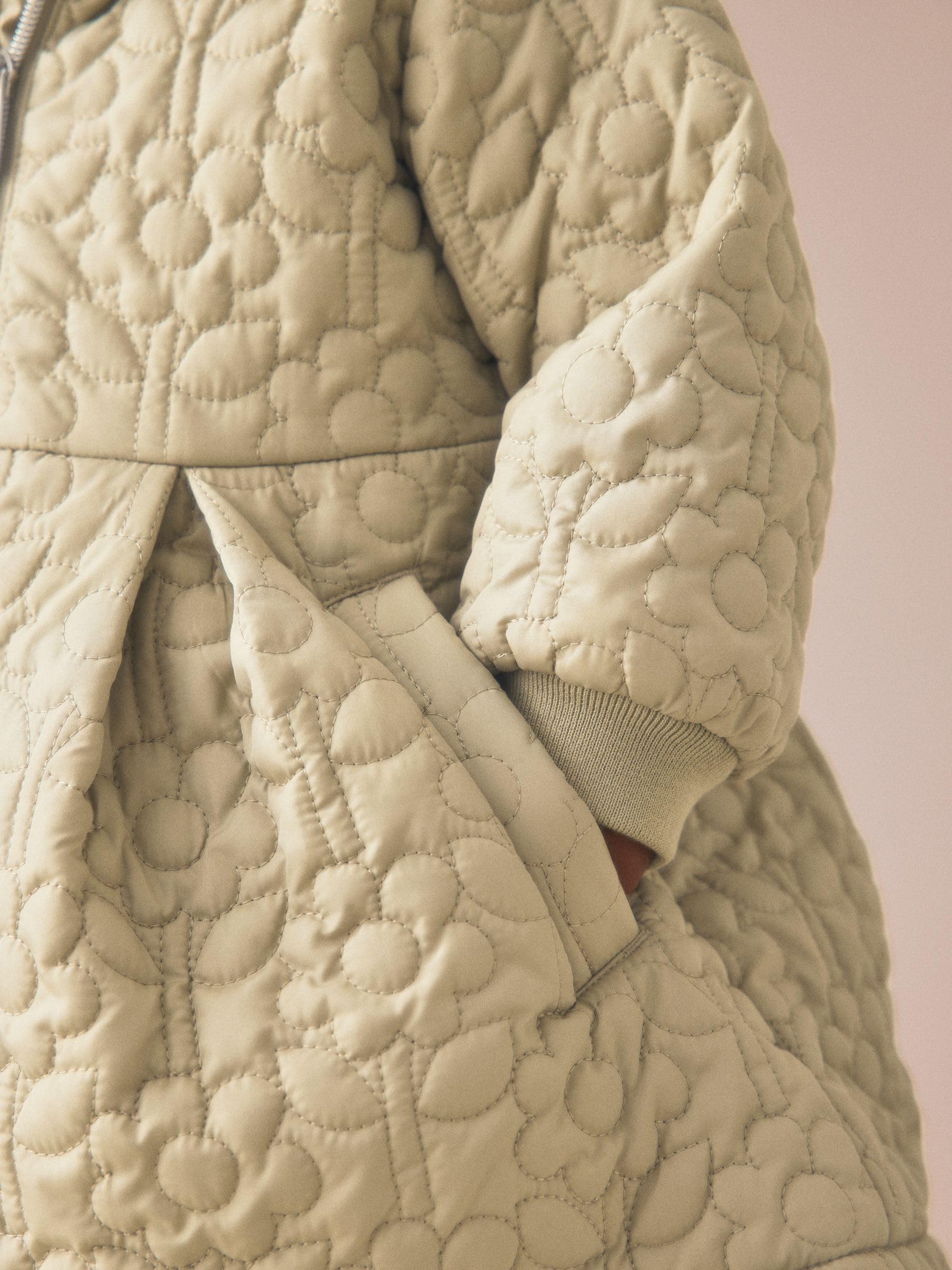 NEXT Ragazza Cappotto impermeabile trapuntato con fondo svasato | Bambino, Standard, Zipper, Lavabile in lavatrice