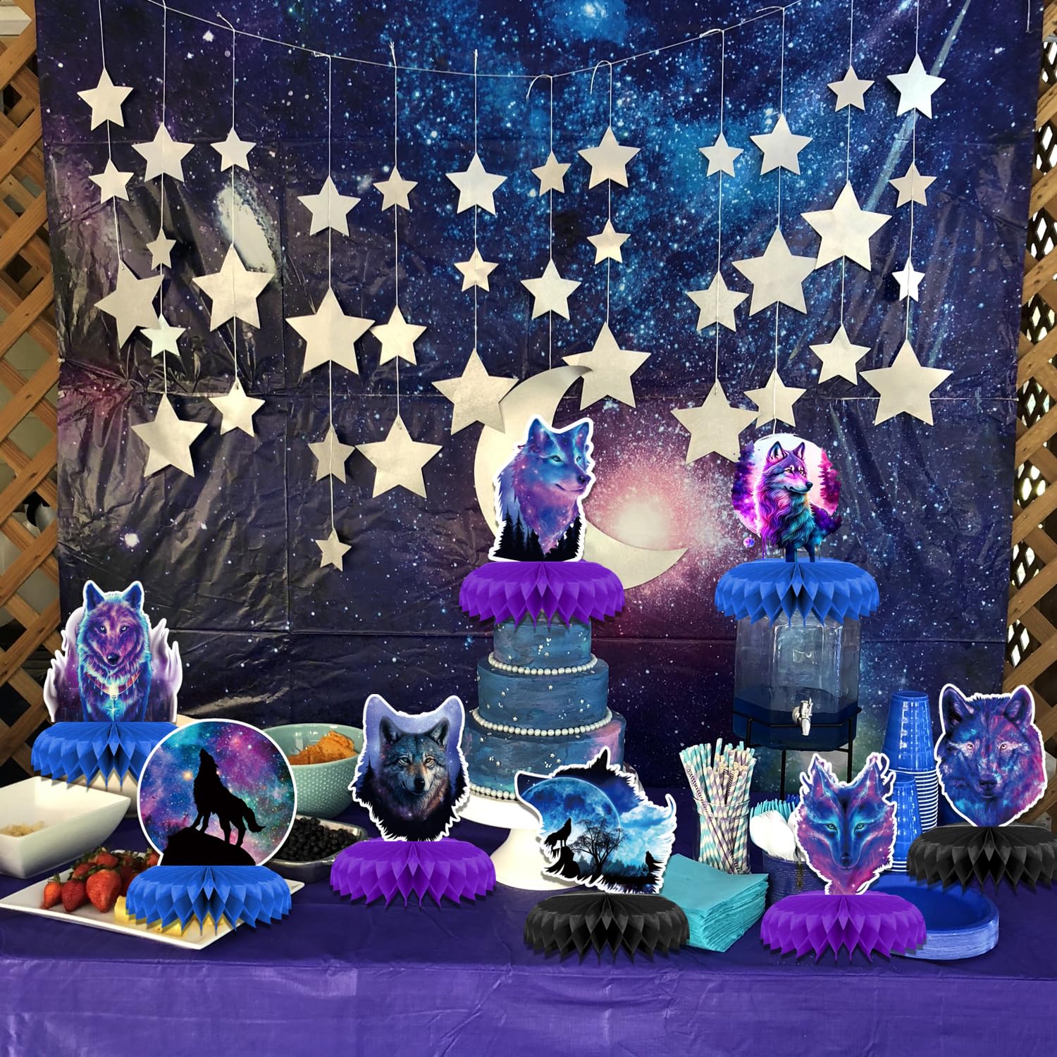 Galaxy Wolf Birthday Backdrop 5 * 3ft Galaxy Wolf Jamaica, image size:1500x1500