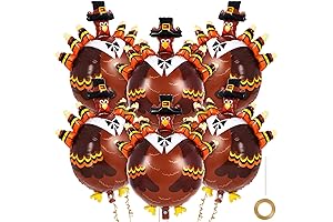 6 Pcs Turkey Balloons - A Fun and Festive Addition to Your Thanksgiving Celebration