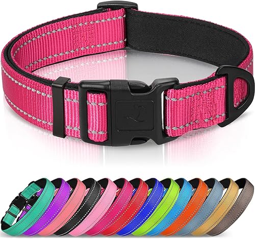 Joytale - Collar reflectante para perro, de neopreno suave y acolchado, de nailon transpirable, para mascotas, ajustable para perros extragrandes, Joytale - Collar reflectante para perro, de neopreno suave y acolchado, de nailon transpirable, para mascotas, ajustable para perros extragrandes,