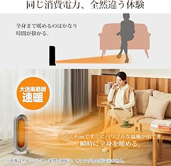 Amazon | 『2025冬新型』 セラミックヒーター 【ECO知能恒温 節電対策