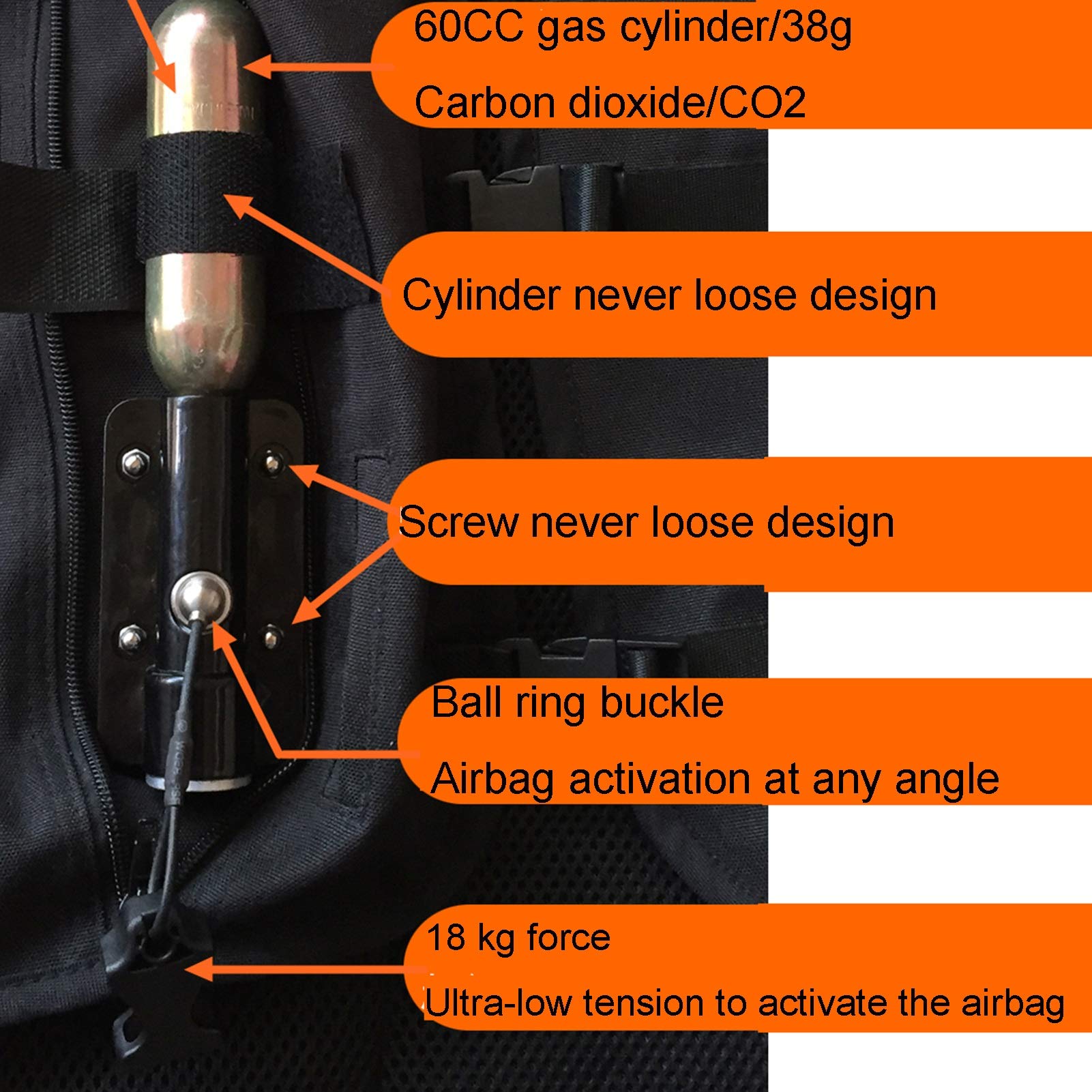 Gilet Airbag Cycliste Homme 0,15 Seconde pour Déclencher Le Gilet Airbag Tissu Résistant À l'abrasion, Doux Et Facile À Nettoyer, Adapté Aux Garçons, Filles Et Enfants Gilet airbag Moto