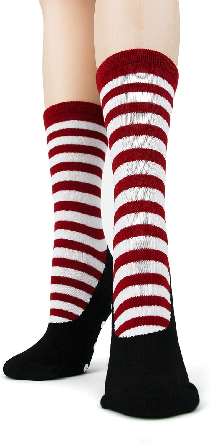 Foot Traffic Novelty Slip Grip Socks for Women, Warm Slipper Socks with Nonslip Pads image 4