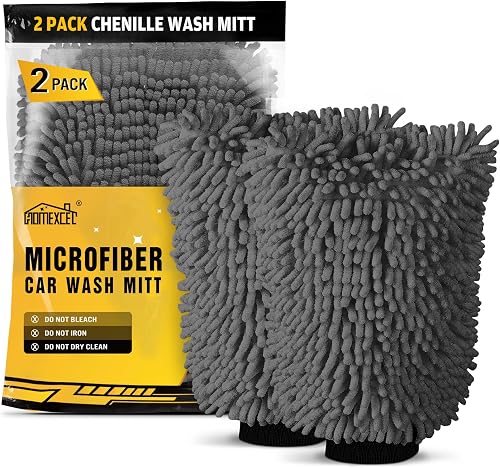 HOMEXCEL Car Wash Mitt, Microfiber Washing Glove