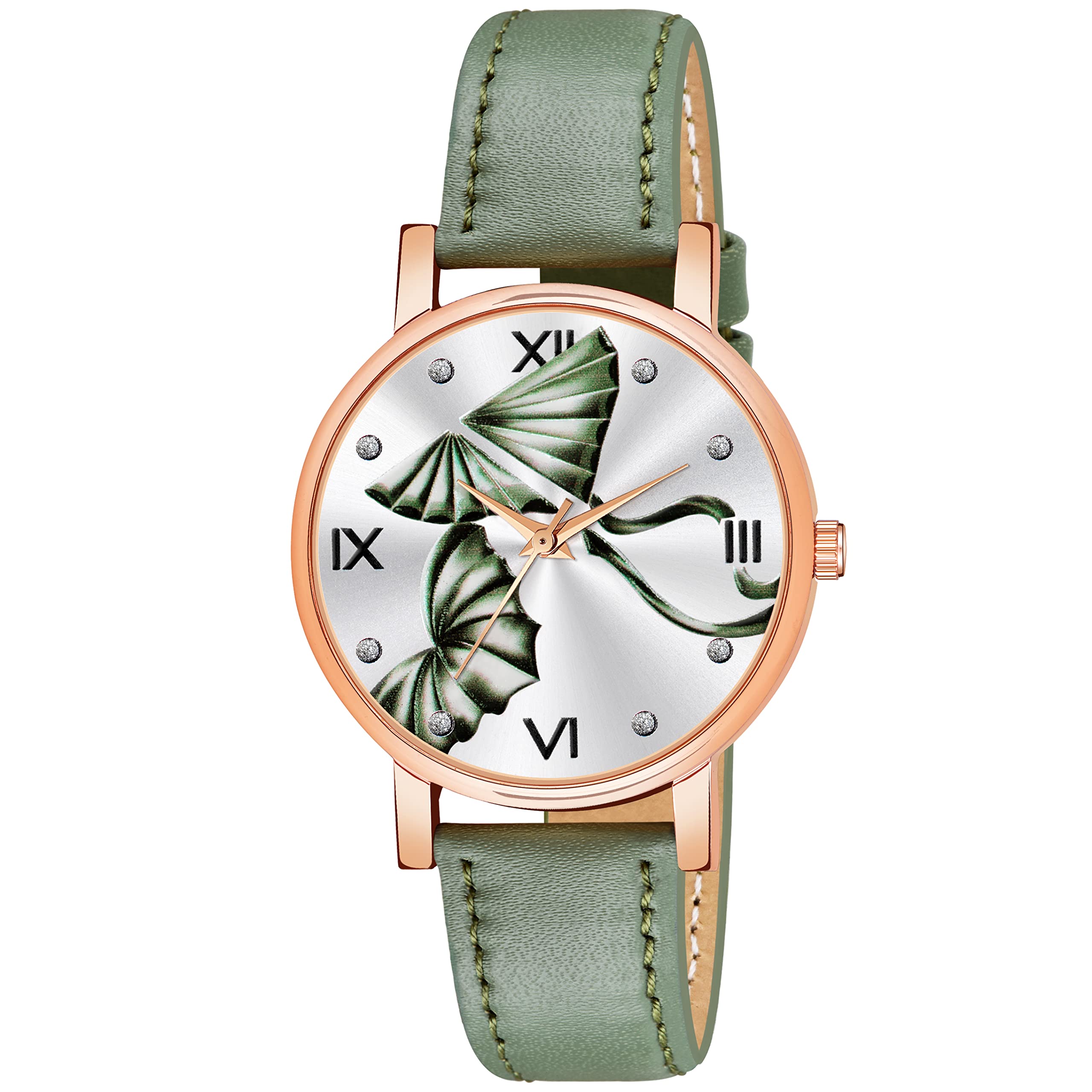 CERO Analogue Kite Design Dial Lathers Strap Wrist Watch for Girls and Womans (Green) (B0BQC4Y18P) Amazon Price History, Amazon Price Tracker