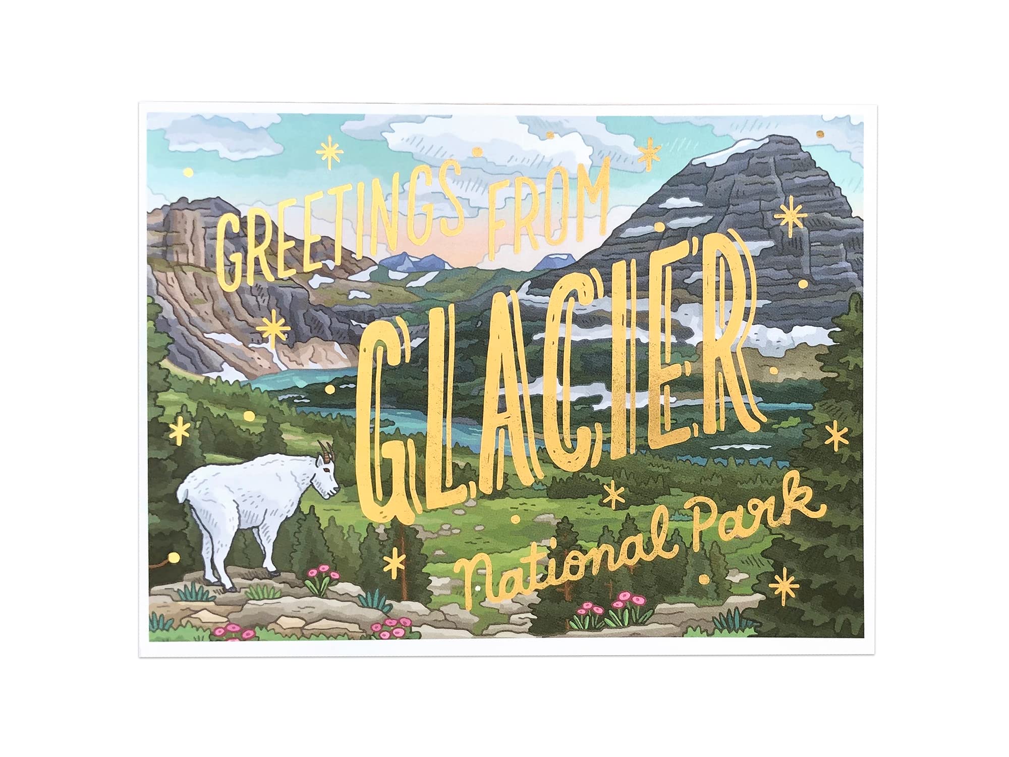 Glacier National Park Foil Postcard