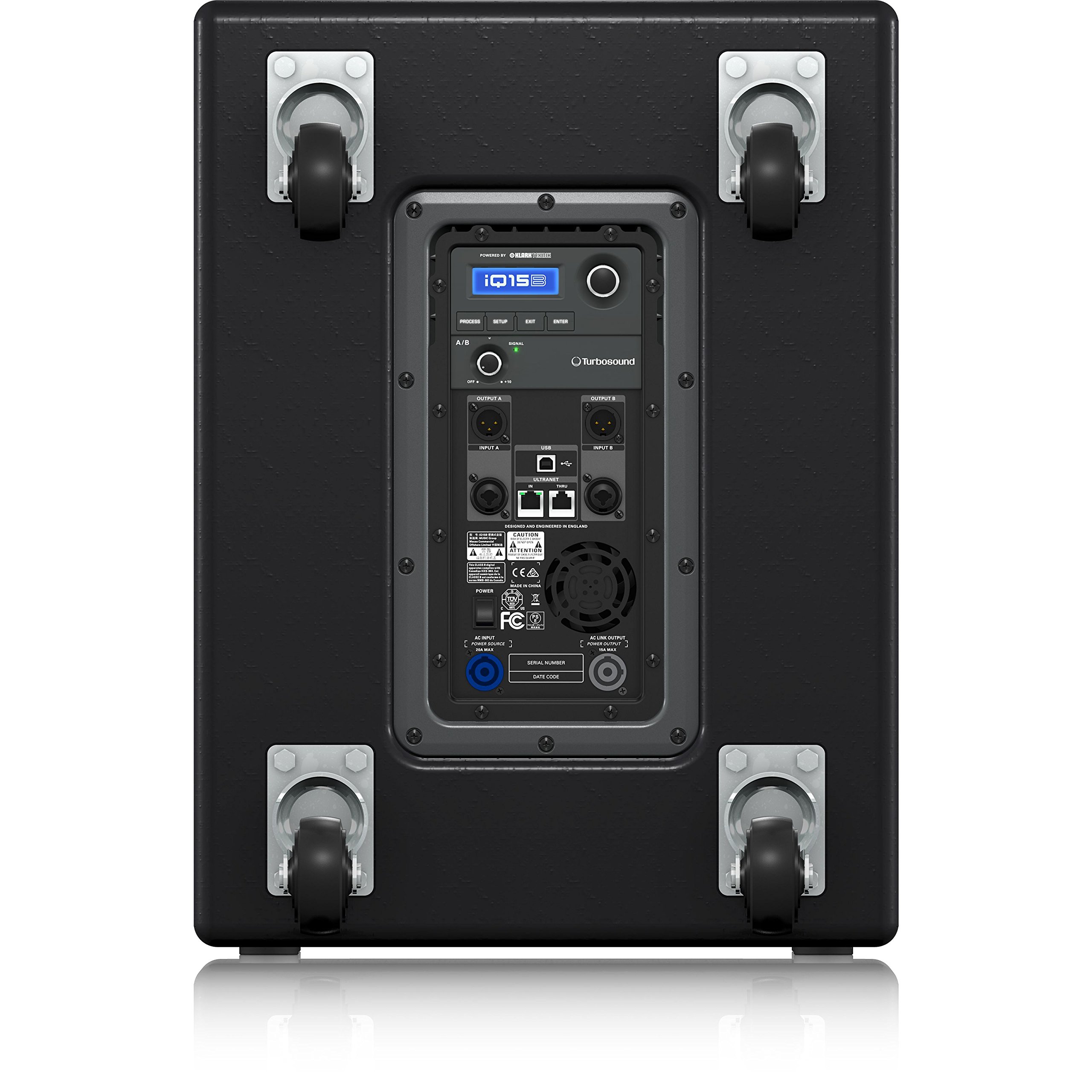 Turbosound iQ15B Subwoofer activo de 3000 vatios y 15" con tecnología Klark Teknik DSP, modelado de altavoces y red ULTRANET