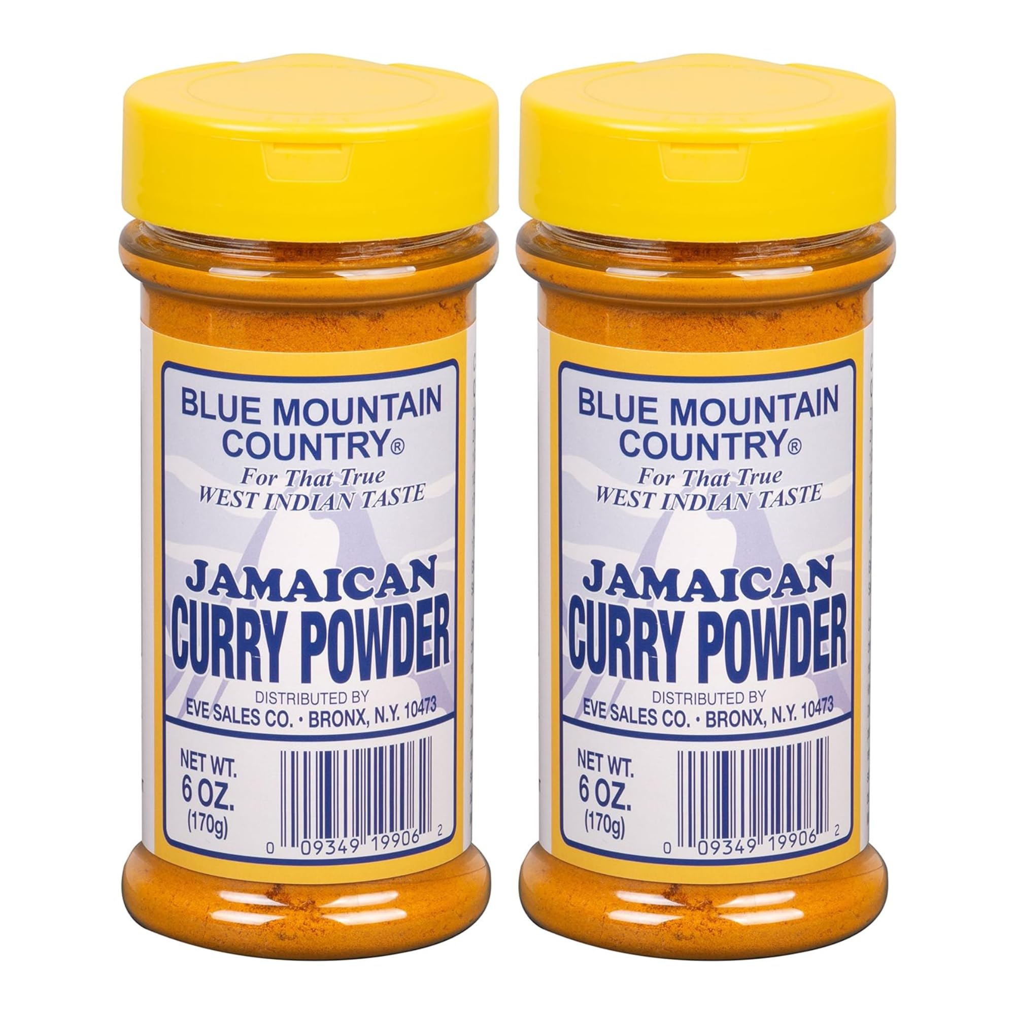 Blue Mountain Country Jamaican Curry Powder – 6 oz Shaker Bottle | Authentic West Indian Curry Spice Blend for Meat, Seafood, Vegetables & More [Pack of 2]