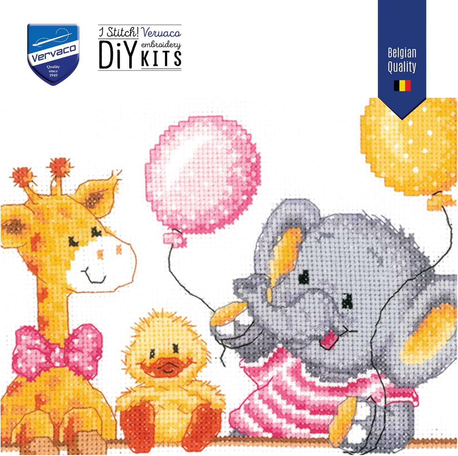Vervaco Counted Cross Stitch Kit Baby Shower II 10.8 inch x 8.8 inch
