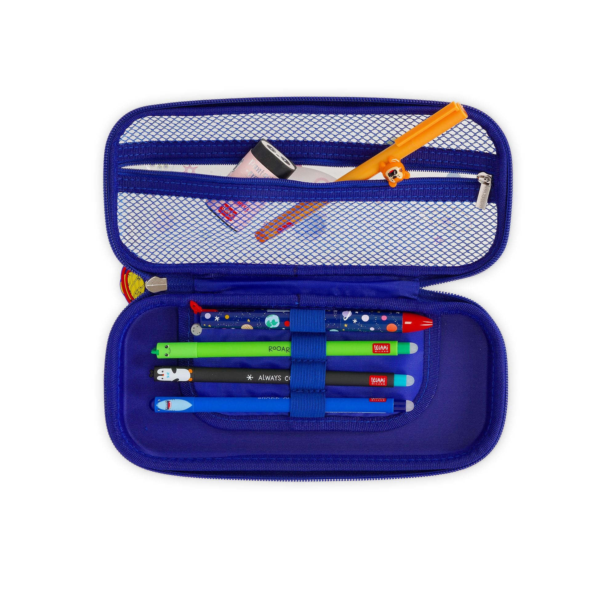 Legami, Wonderwow Pencil Case, Space Theme, 2 Compartments and Inner Pen Holder, Inner Compartment with Mesh Fabric - Image 3