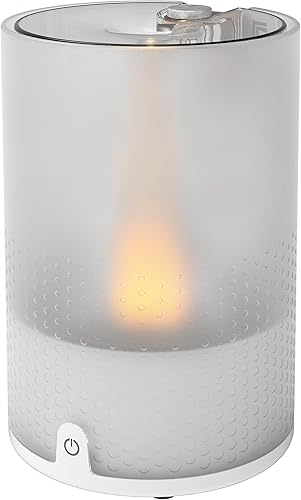 Sharper Image VOTIV 4 Humidificador ultrasónico con luz de vela sin llama, controles táctiles, niebla fría, apagado automático, humidificación sin