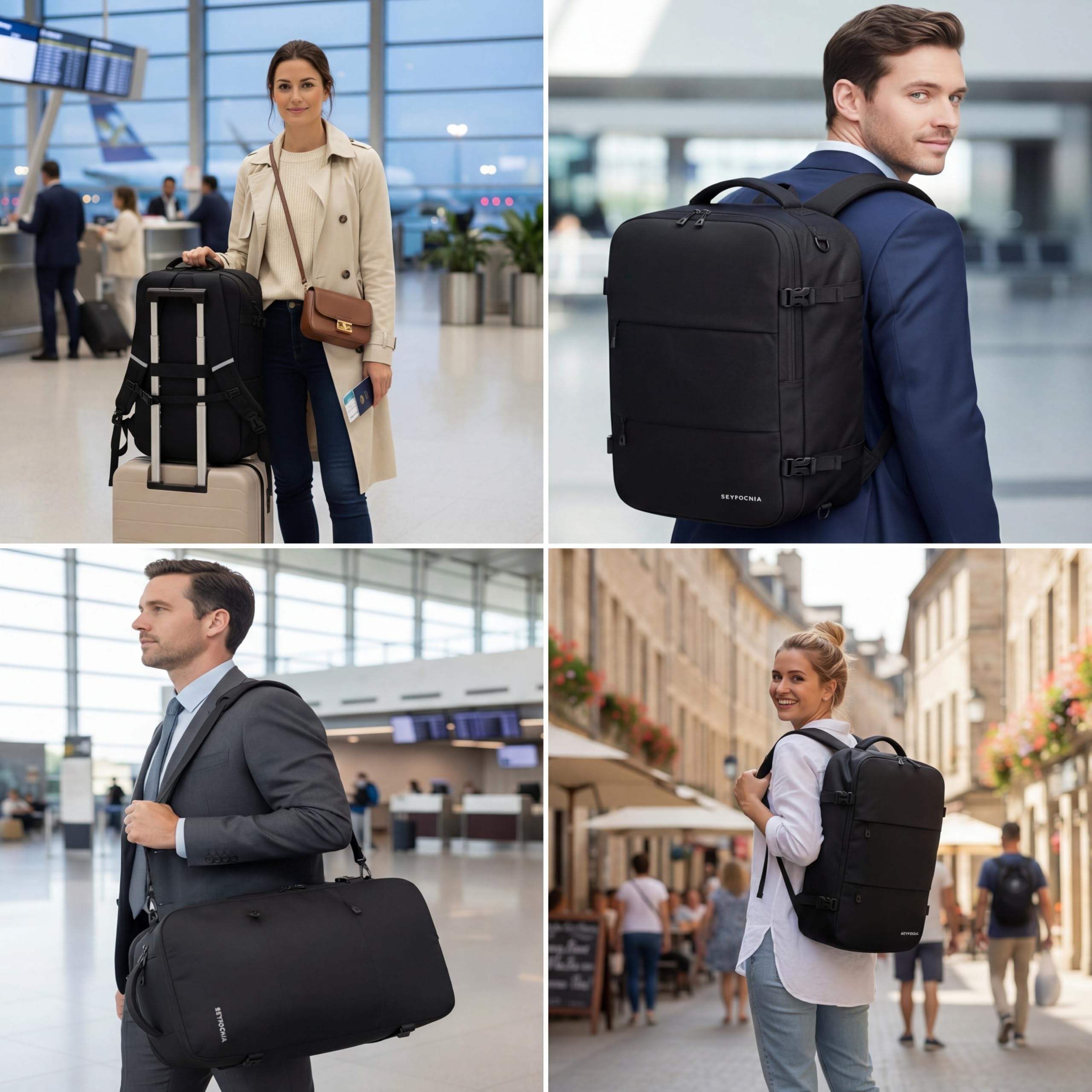 seyfocnia Kleidersack FüR Damen Und Herren, Große Anzugtasche, Weekender Reisetasche Anzugtasche Laptop Rucksack faltbare reisetasche Rucksack handgepäck flugzeug