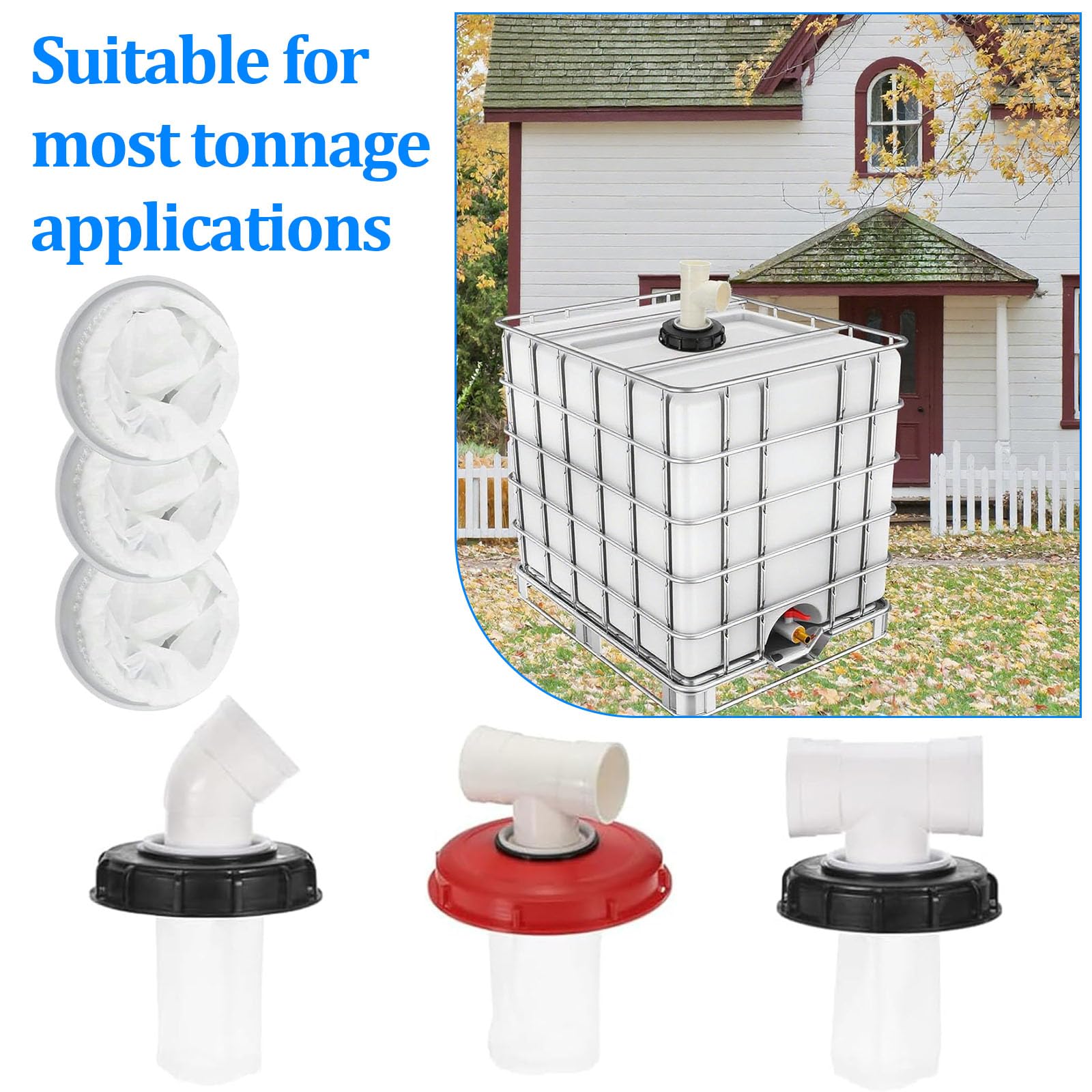 Lot De 3 Filtres IBC Lavables En Nylon 200 Mesh - Pour Réservoir D'eau De Pluie, Irrigation, Filtration Liquide