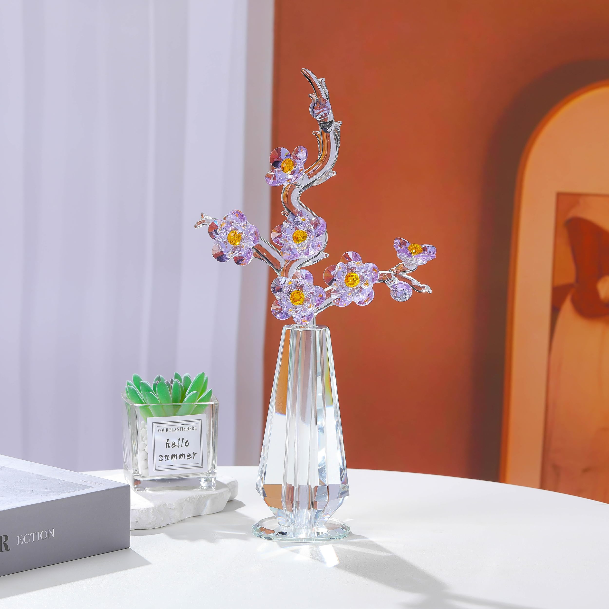 Amazon.co.jp: パープル桜 クリスタルフラワー 茎付き - 花瓶付き