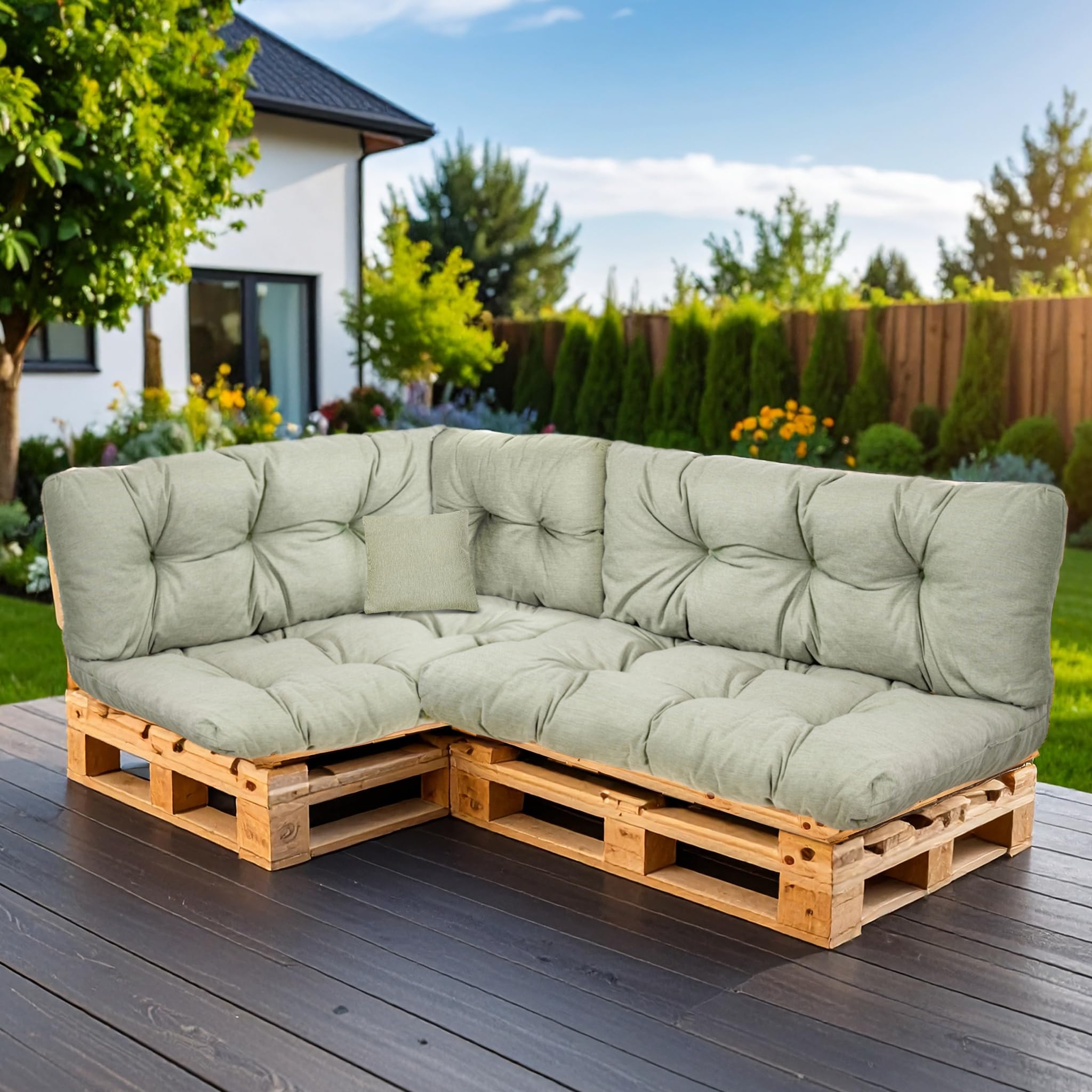 Pallet Cushions (Olive Green, Set of 6)