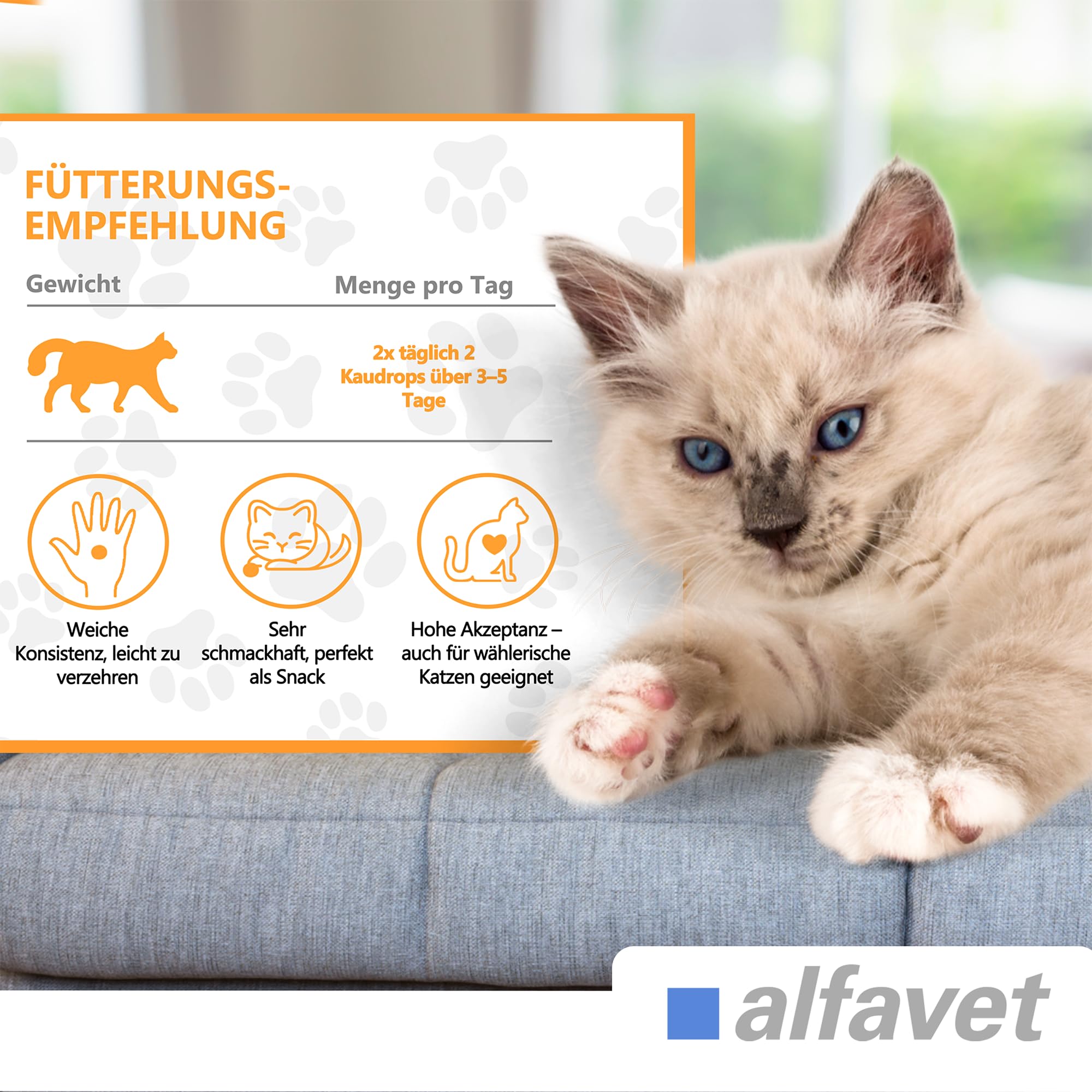 Alfavet FeliGum Hairball - Lot de 3 paquets de 40 g - Complément alimentaire pour chat - Aide à lutter contre la formation de boules de poils - Gouttes à mâcher très savoureuses et douces