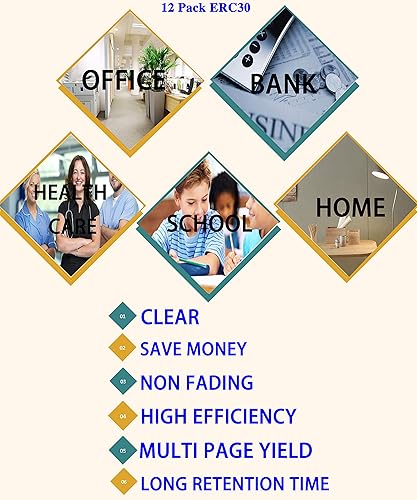 Miniatura 6 de Colorprint - Cartucho de cinta compatible ERC30 compatible con ERC38 ERC-30 34 38 BR NK506 DPN2700 TMU370 TMU375 ERC38 NK506 (rojo y negro, paquete