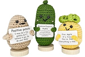 Crochet Positive Potato Toy with Positive Card Base