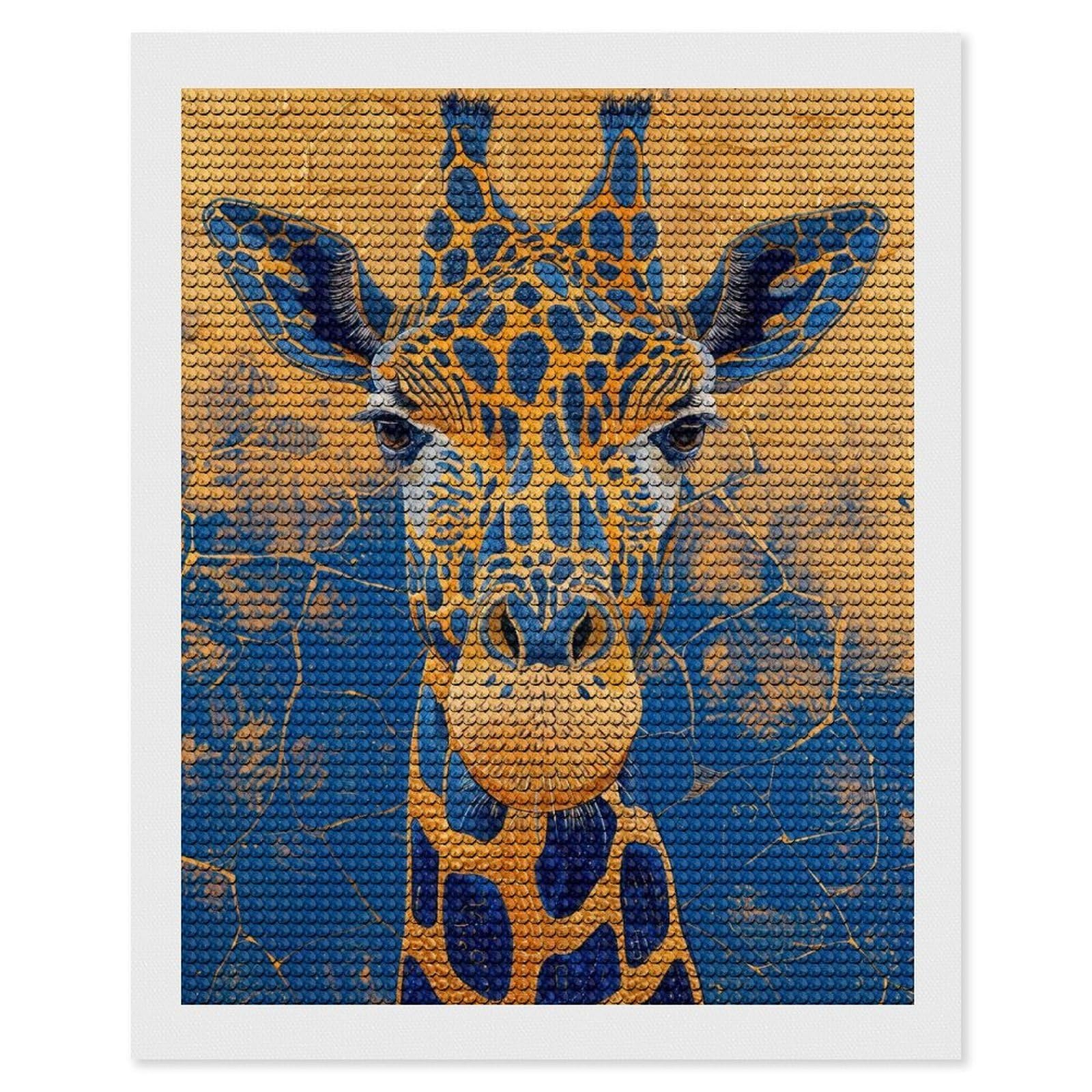 Junmoney Royal Giraffe Diamond Painting Canvas Kit 16"x20", for Teens, Vintage Style Decor, Modern Decor, Home Wall Art, Festive Craft Gift