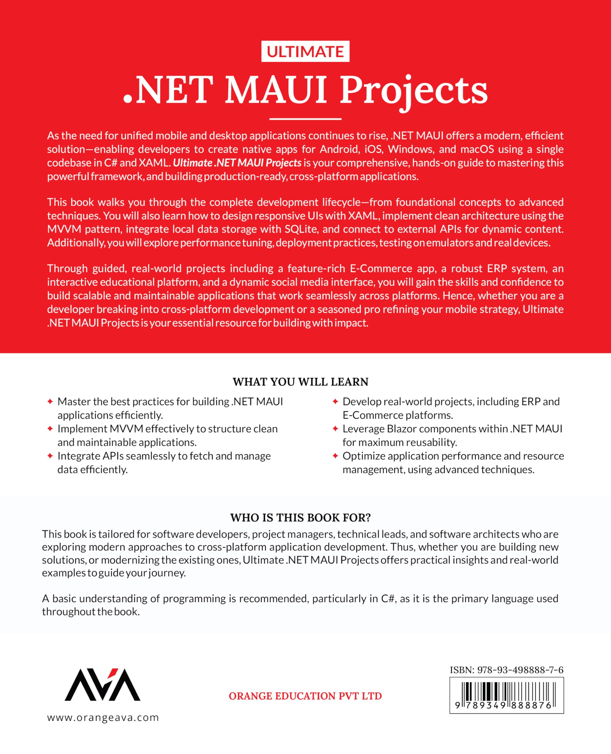 Ultimate .NET MAUI Projects: Design and Deploy Cross-Platform Applications with .NET MAUI Using C#, XAML, MVVM Architecture and SQLite (English Edition)
