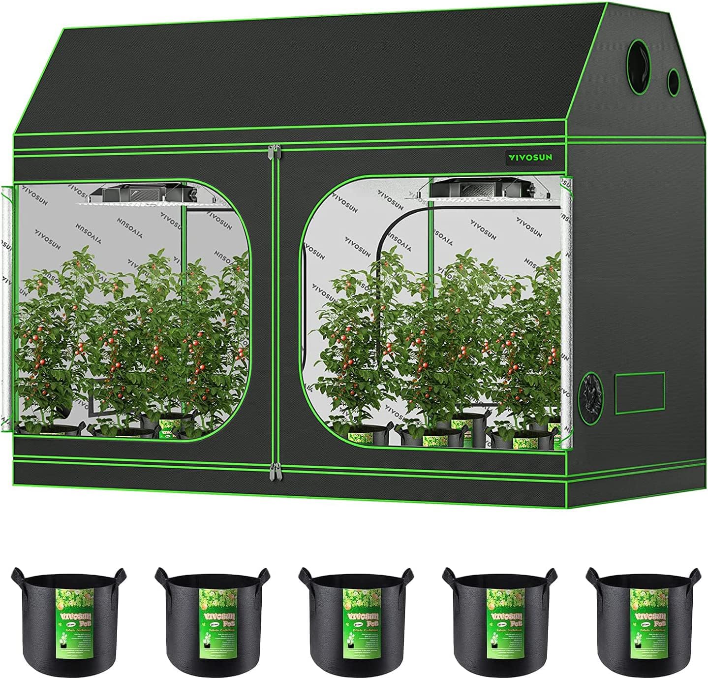 Buy VIVOSUN 4x8 Grow Tent, 96x48x72 Roof Cube Tent with Observation