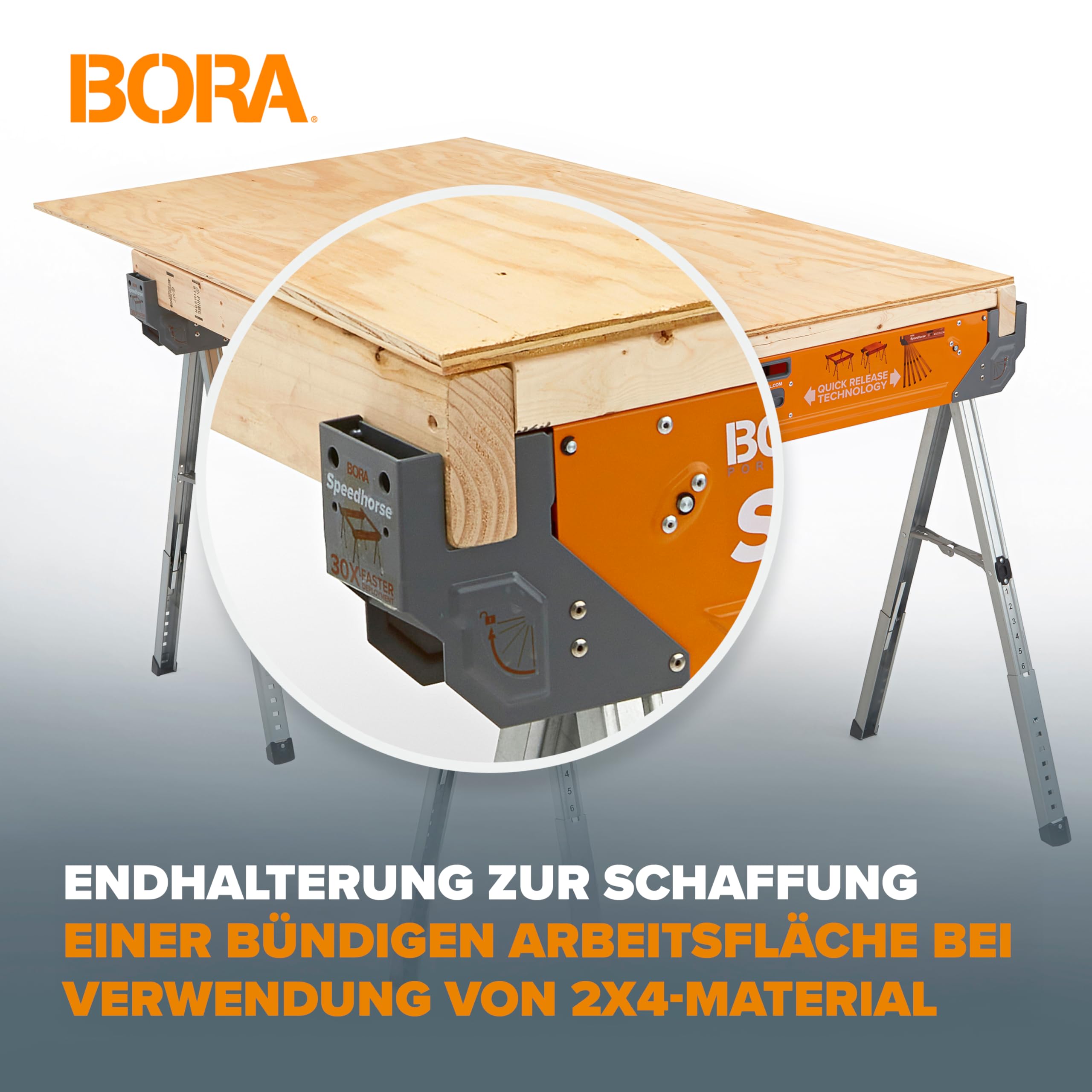 BORA Arbeitsböcke mit robustem Stahlrahmen, Arbeitsbock 2er set. Unterstellblock mit Metallbeine und 2x4 Halterung -PM4550T, Orange/Abendrot im Zickzackmuster (Sunset Chevron)