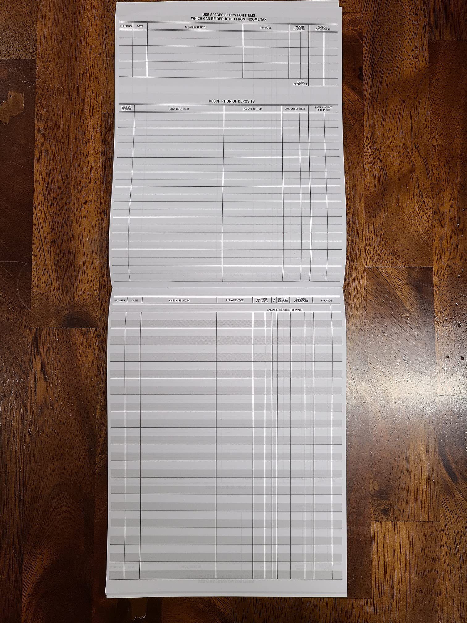 Confezione da 5 registratori di controllo premium per assegni da scrivania, registratore da segretario, dimensioni: 6 3/8 x 8 1/4