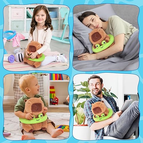 Miniatura 60 de Achwishap Capybara - Peluche de Capybara, peluche de Capybara, peluche Kawaii con sombrero de cumpleaños, regalo para cumpleaños de niños y adultos