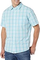 Amazon Essentials Men's Short Sleeve Button Down Shirt - Stretch Cotton Blend, Improved Fit, Big & Tall Sizes